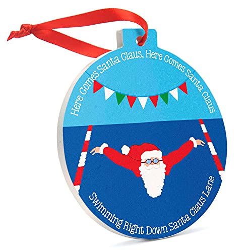 Hand-Painted Santa Claus Ceramic Christmas Ornament for Swimming Pool Decor - Perfect for Holiday Tree, Gift Exchange & Outdoor Water Feature Decoration