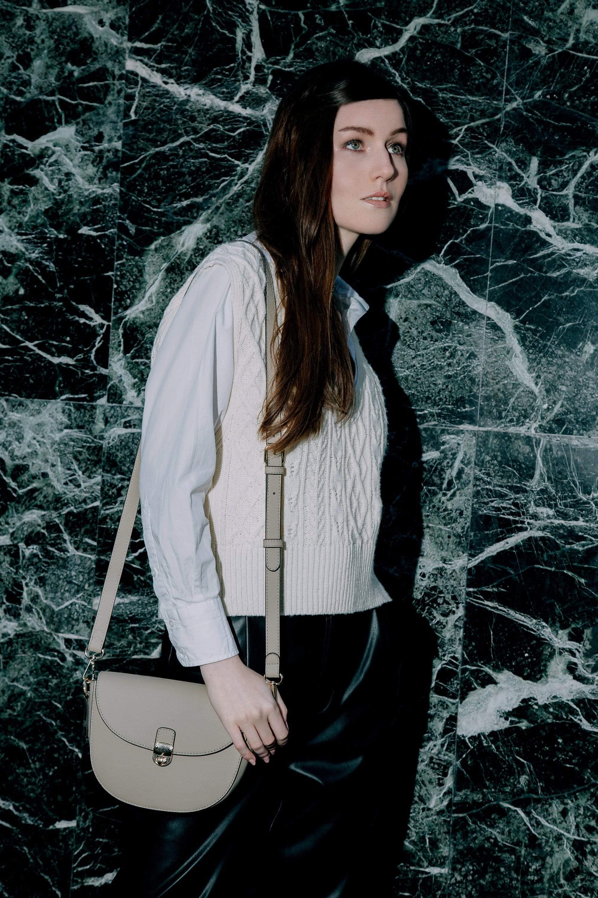 Florine Desserto® Cactus Leather Vegan Crossbody Bag - Eco-Friendly Beige Handbag for Women | Perfect for Work, Travel & Everyday Use