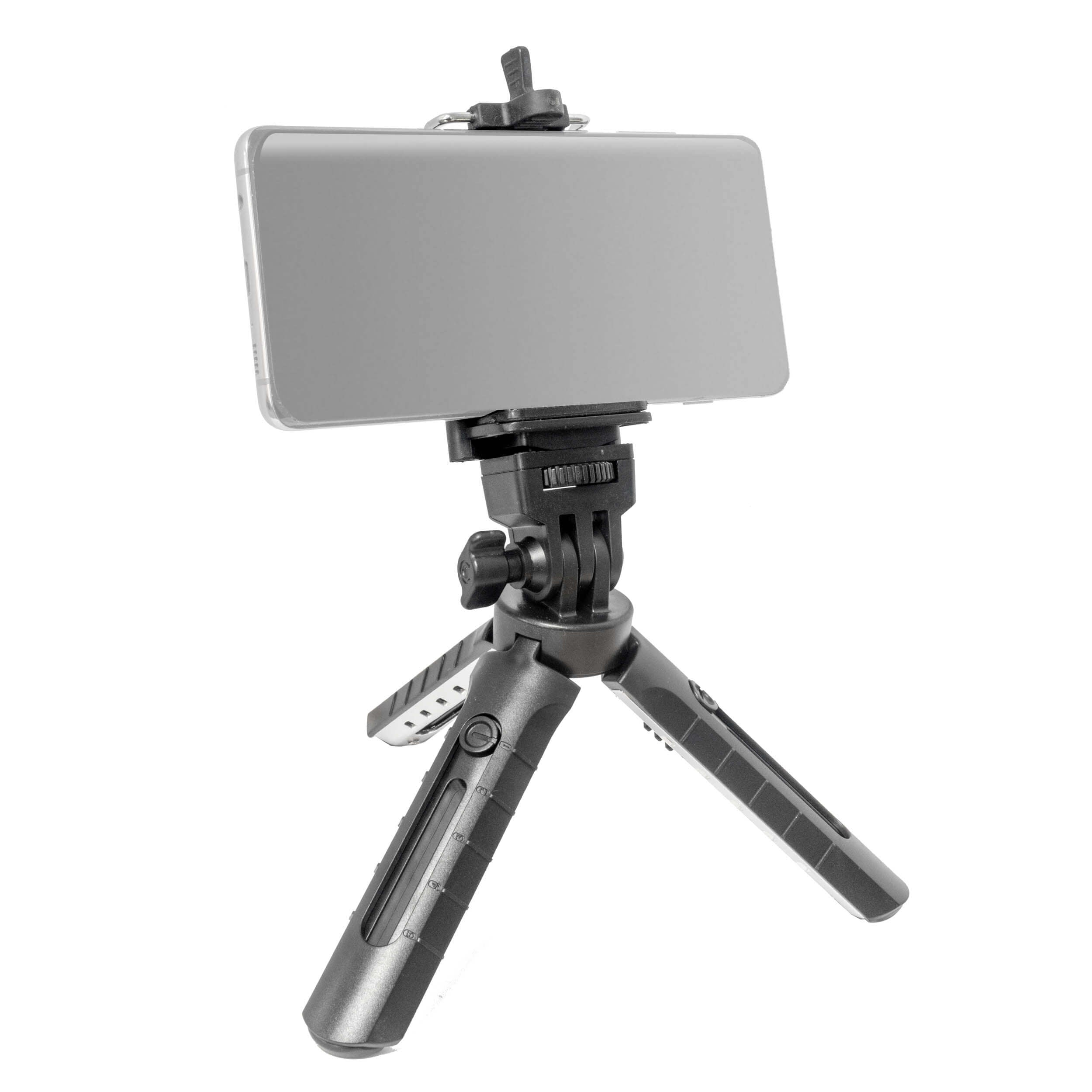 Adjustable Extendable Mini Tripod Stand with Universal Smartphone Holder - Perfect for Vlogging, Live Streaming & Photography (Compatible with iPhone & Android)
