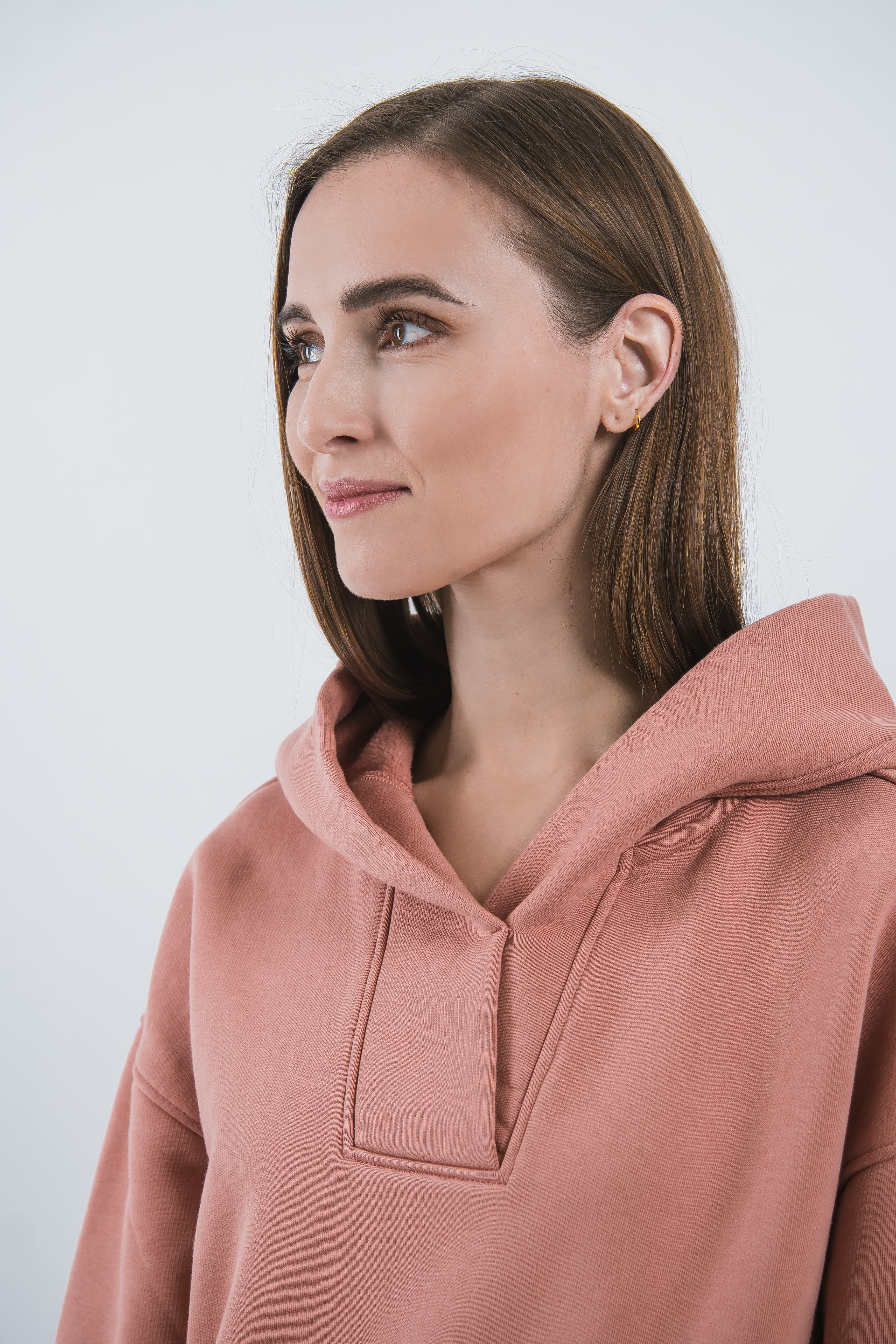 Be Lenka Essentials Women's Hoodie - Soft & Cozy Salmon Pink Pullover for Casual Wear & Lounge