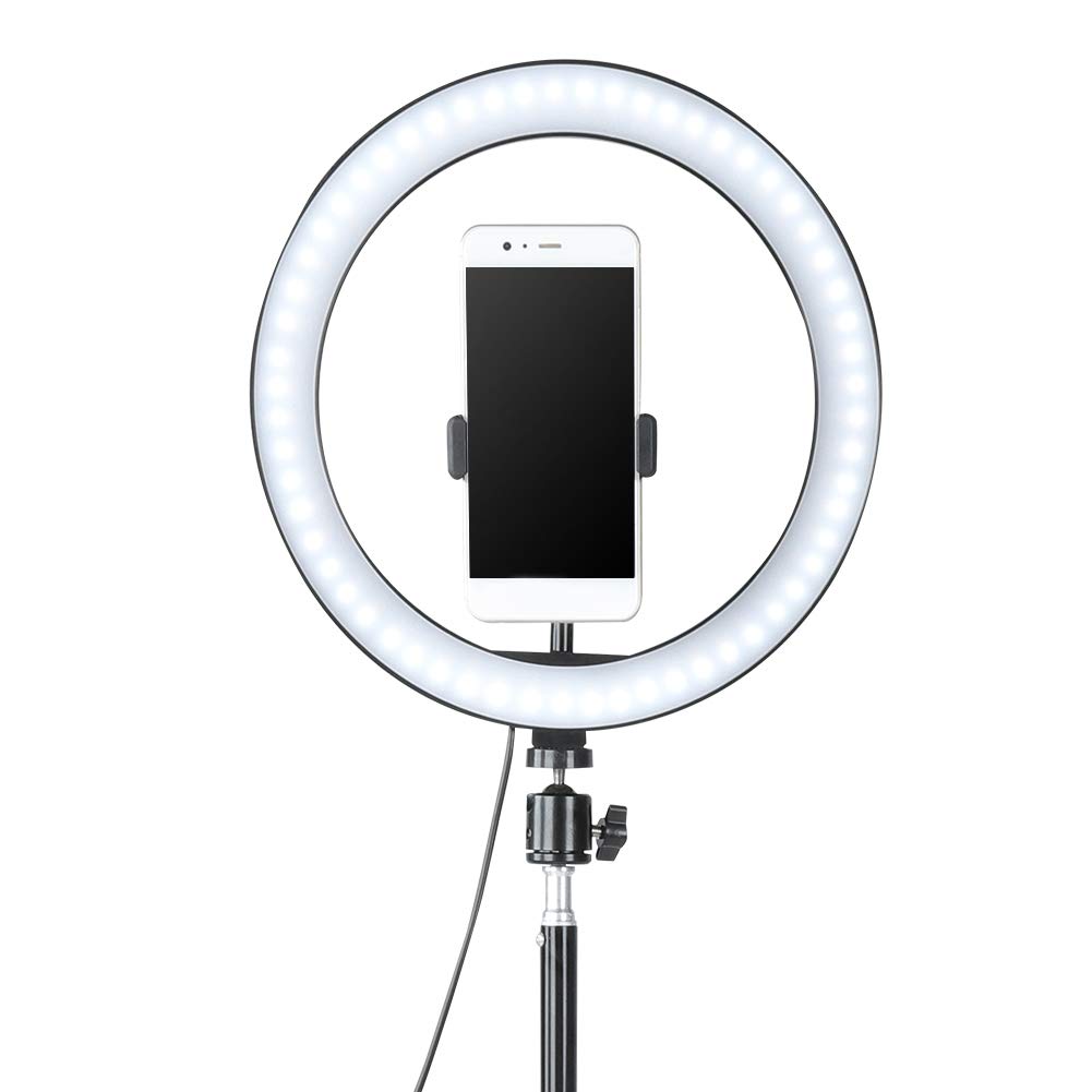 10 Inch Dimmable LED Ring Light with Foldable Tripod & Phone Holder - Perfect for Indoor/Outdoor Photography, Video Shooting, YouTube, TikTok, and Live Streaming