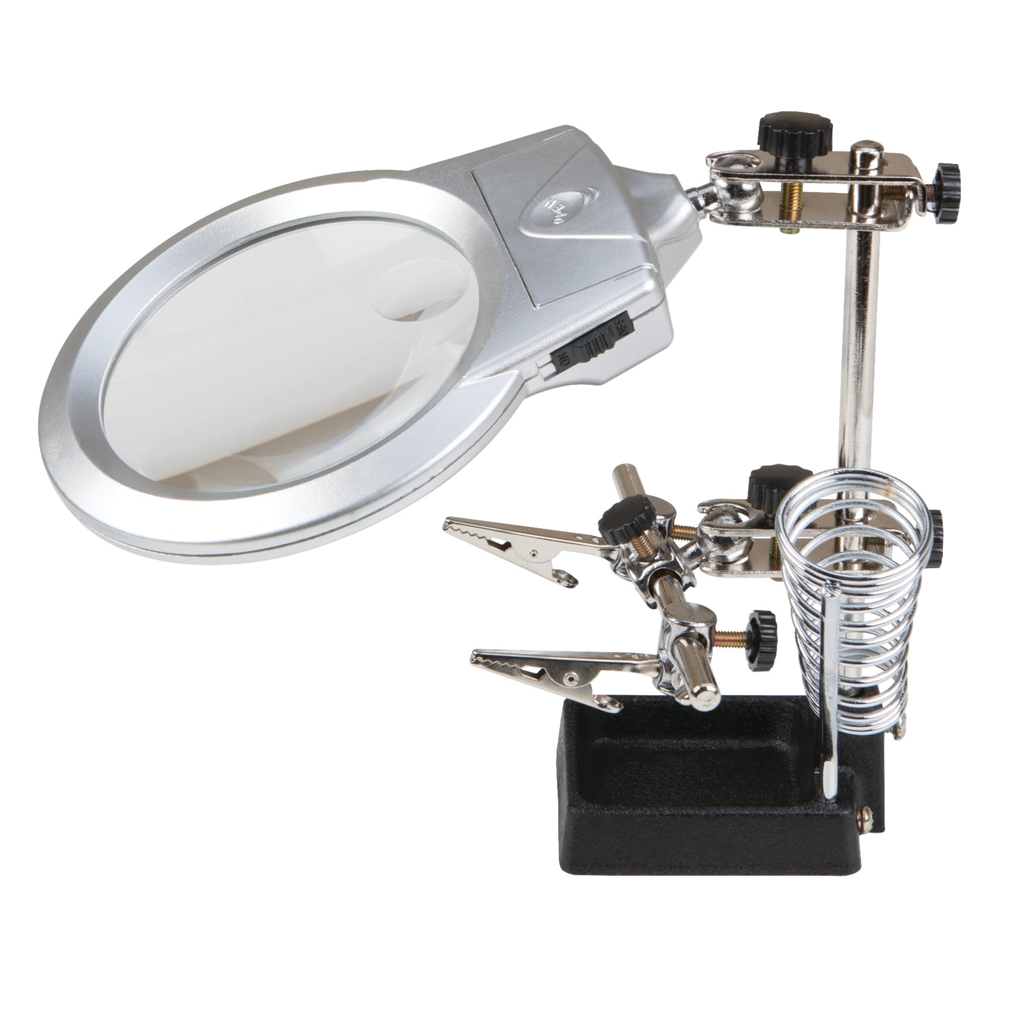 Performance Tool W2004 LED Magnifying Lamp with Adjustable Clamps - 25X & 6X Dual Magnifiers for Precision Work | Perfect for Soldering, Jewelry Making, Watch Repair & Electronics Assembly | Home Workshop & Hobbyist Essential