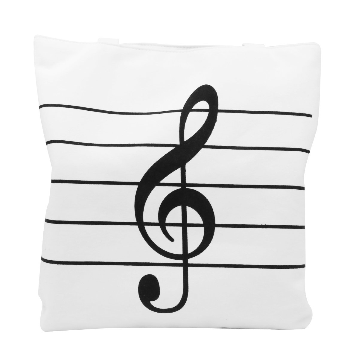 Music Notes Tote Bag for Women - Reusable Canvas Grocery Shopping Bag with Shoulder Strap - Perfect Gift for Girls & Music Lovers (White) - Ideal for School, Work, Grocery Shopping & Daily Use