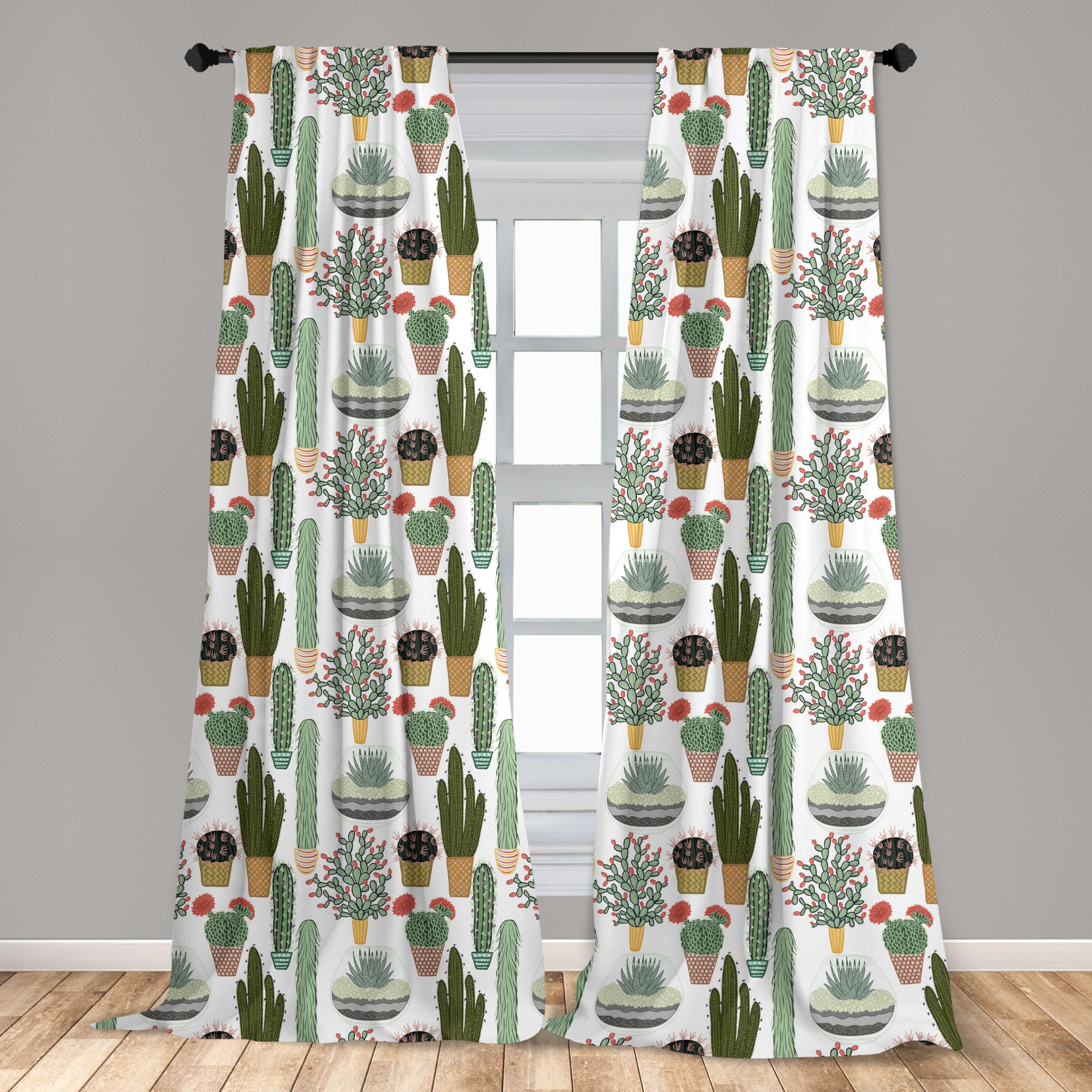 Ambesonne Cactus Window Curtains 28
