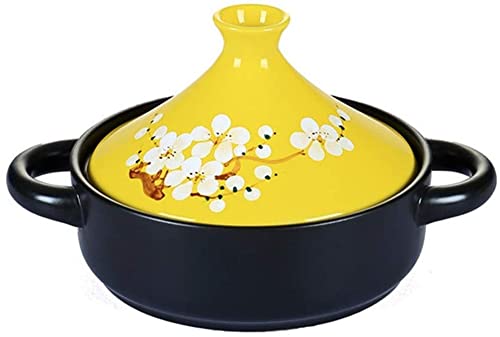 Premium Enameled Cast Iron Skillet & Casserole Dish with Lid - 20cm Tagine Pot for Stovetop & Oven Use - Heat & Cold Resistant Cookware by LINGGUANG - Perfect for Moroccan Stews, Braising, Slow Cooking & Serving Dishes