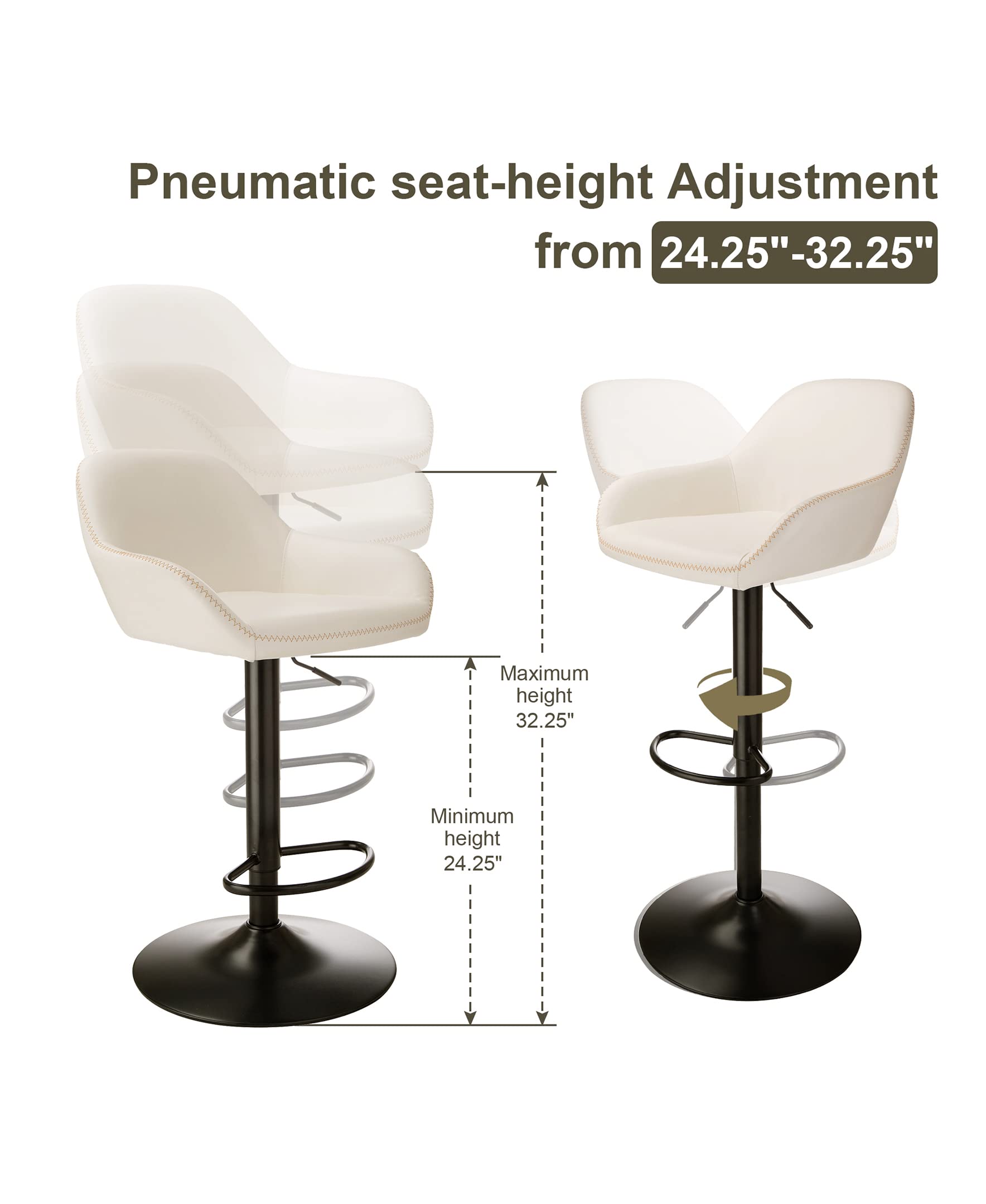 Glitzhome 3-Piece Pub Table and Chairs Set - Square Rustic Bar Height Table with Adjustable Swivel Bar Stools for Kitchen, Bistro, Dining Room & Breakfast Nook | Perfect for Small Spaces, Entertaining & Casual Dining
