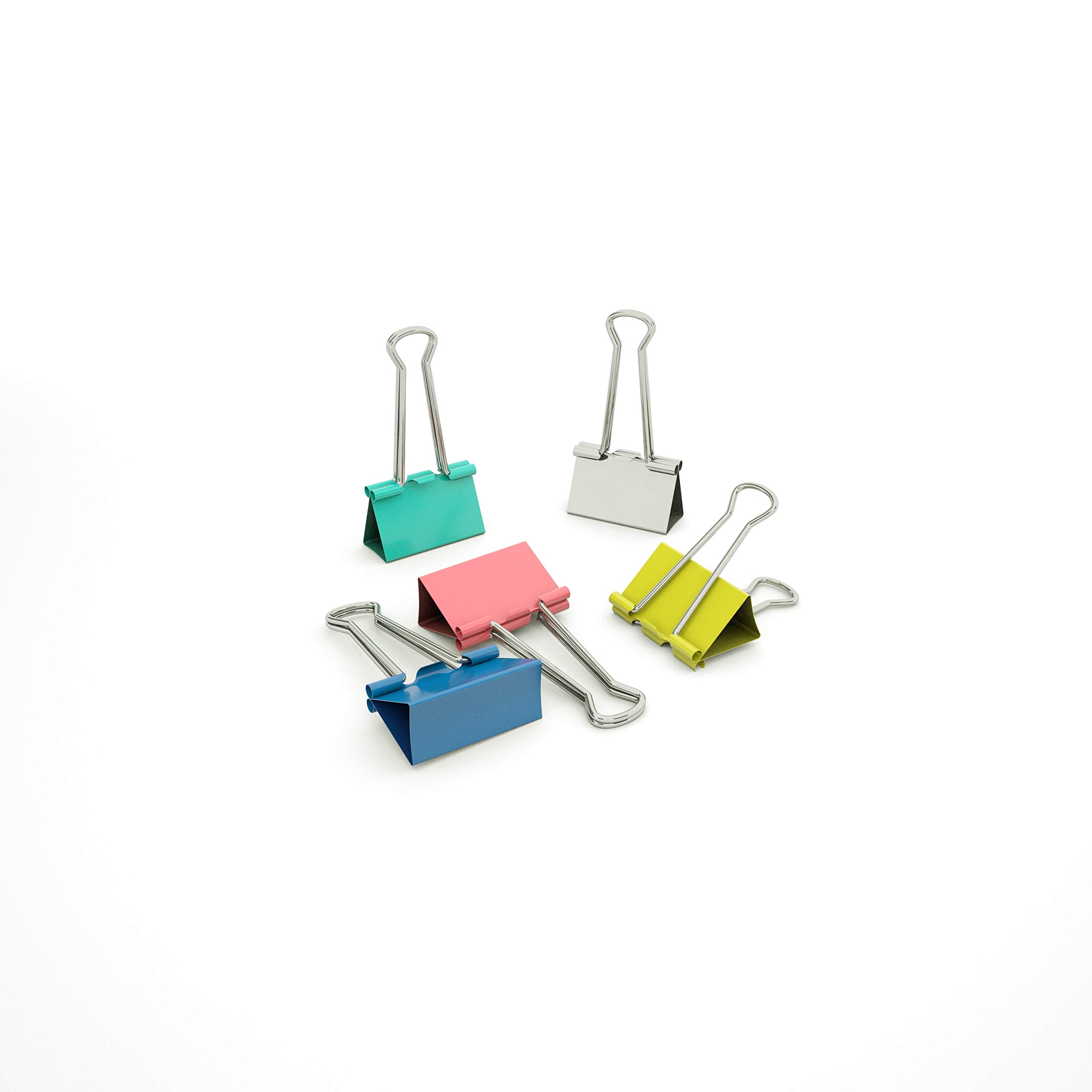 Colorful Mini Binder Clips - 50 Pack Small Metal Clamps for Office, School, Home Organization & Paperwork - Assorted Sizes for Documents, Notes & Crafting