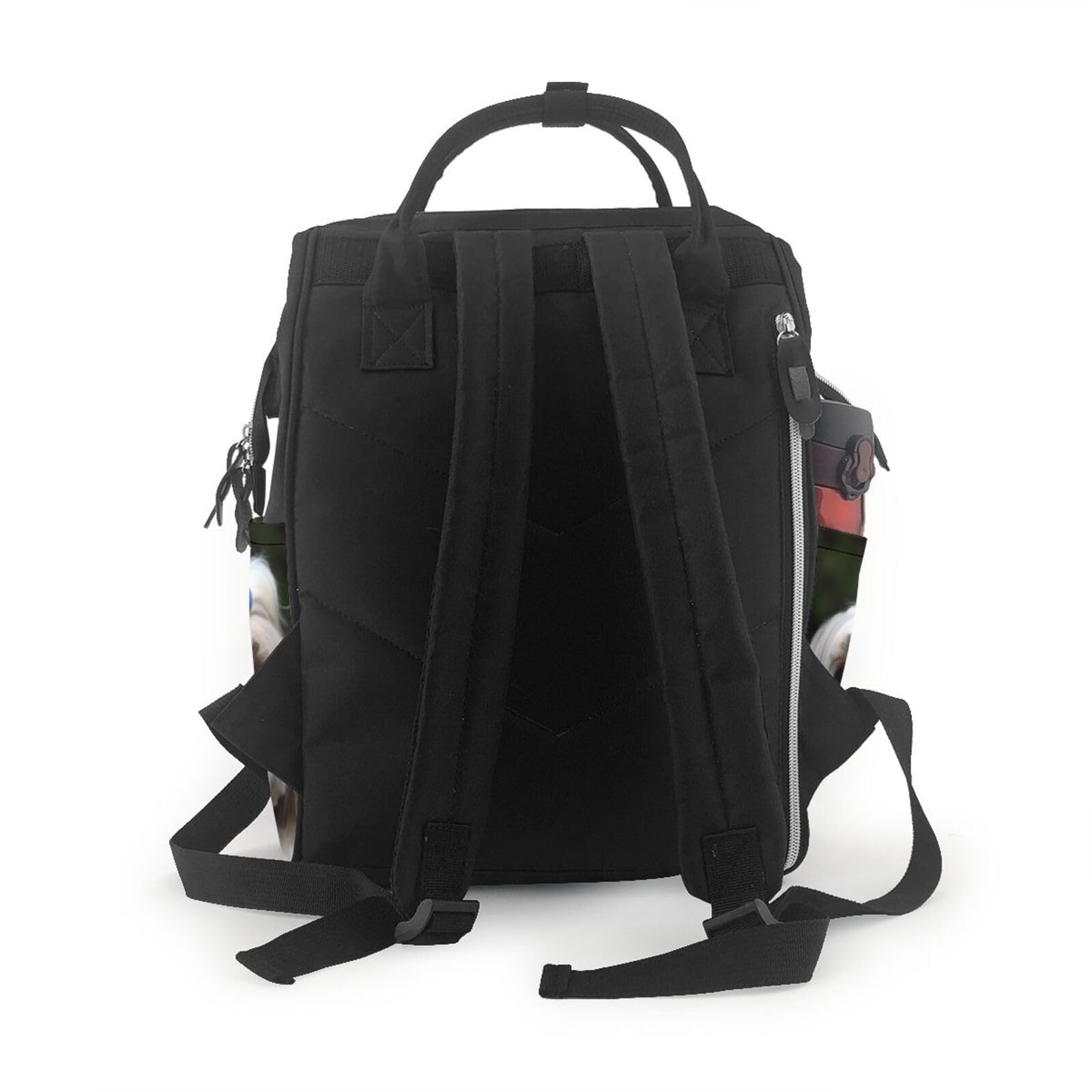 **JTRKN Large Capacity Diaper Backpack for Moms - Shih Tzu Dog Print, Unisex Multi-Function Travel Backpack for Outdoor, Hiking & Daily Use - Black One Size Daypack**