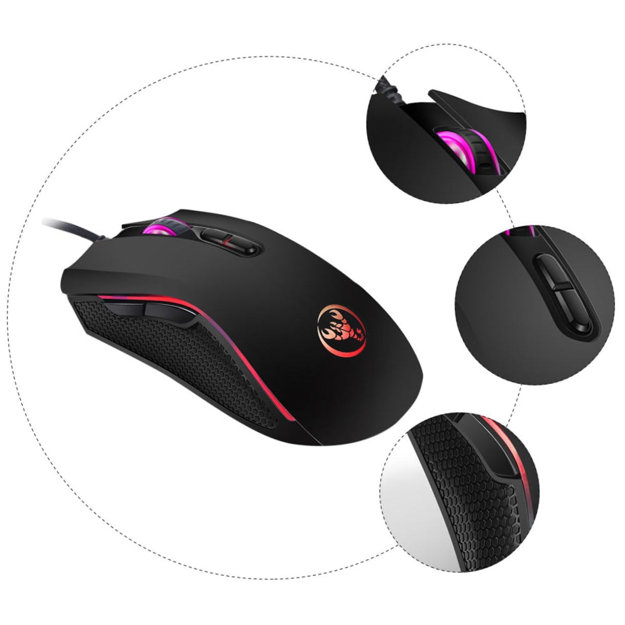 EVGOOGYY 1-Piece Wired Computer Mouse - Ergonomic Plastic Design for PC, Laptop, Office & Gaming Use - A869 Model (Black) - Perfect for Work, Study & Home Computing