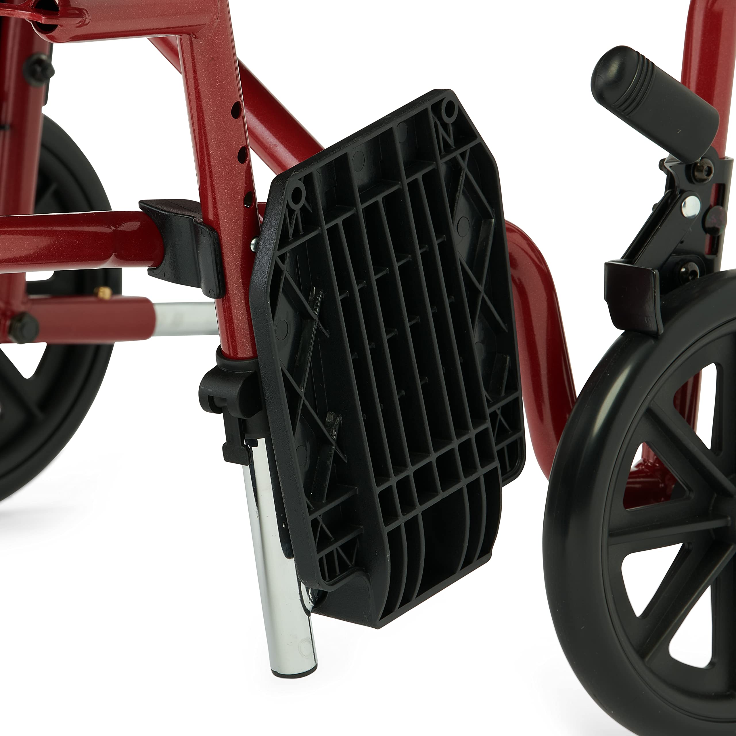 Medline Steel Transport Wheelchair - Foldable Lightweight Wheelchair with Desk-Length Arms & Anti-Tippers for Seniors & Disabled - Ideal for Travel, Hospitals & Home Care