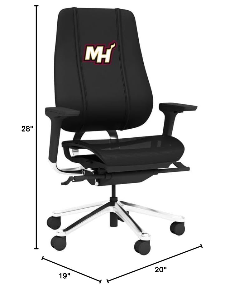 PhantomX Black Mesh Gaming Chair with Miami Heat Logo - Ergonomic Office Chair for PC Gaming, Streaming & Esports - Comfortable Racing Style Chair for Home & Work