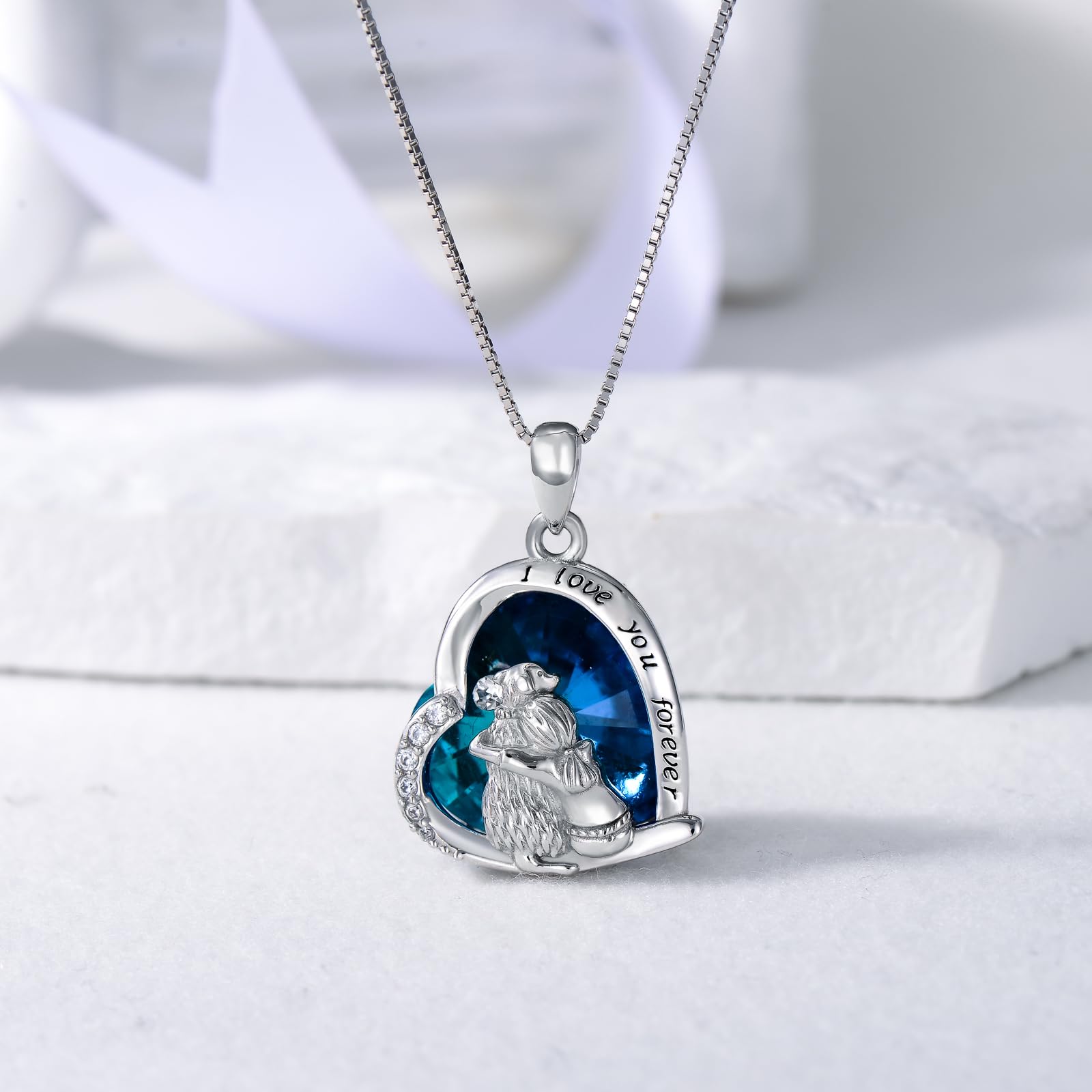 SIMONLY Mother's Day Gifts - 925 Sterling Silver Dog Pendant Necklace for Women & Girls, Memorial Jewelry for Dog Lovers | Perfect Gift for Pet Owners, Birthday, Anniversary & Sympathy Occasions