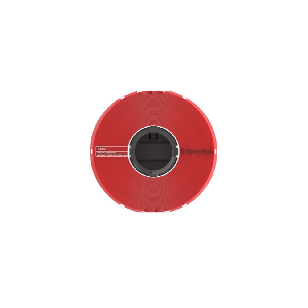 MakerBot PETG 3D Printer Filament Spool for Method Series - 0.75kg (1.65lb), Red - High Strength, Heat Resistant Filament for Functional Prototypes, Tools & Industrial Parts