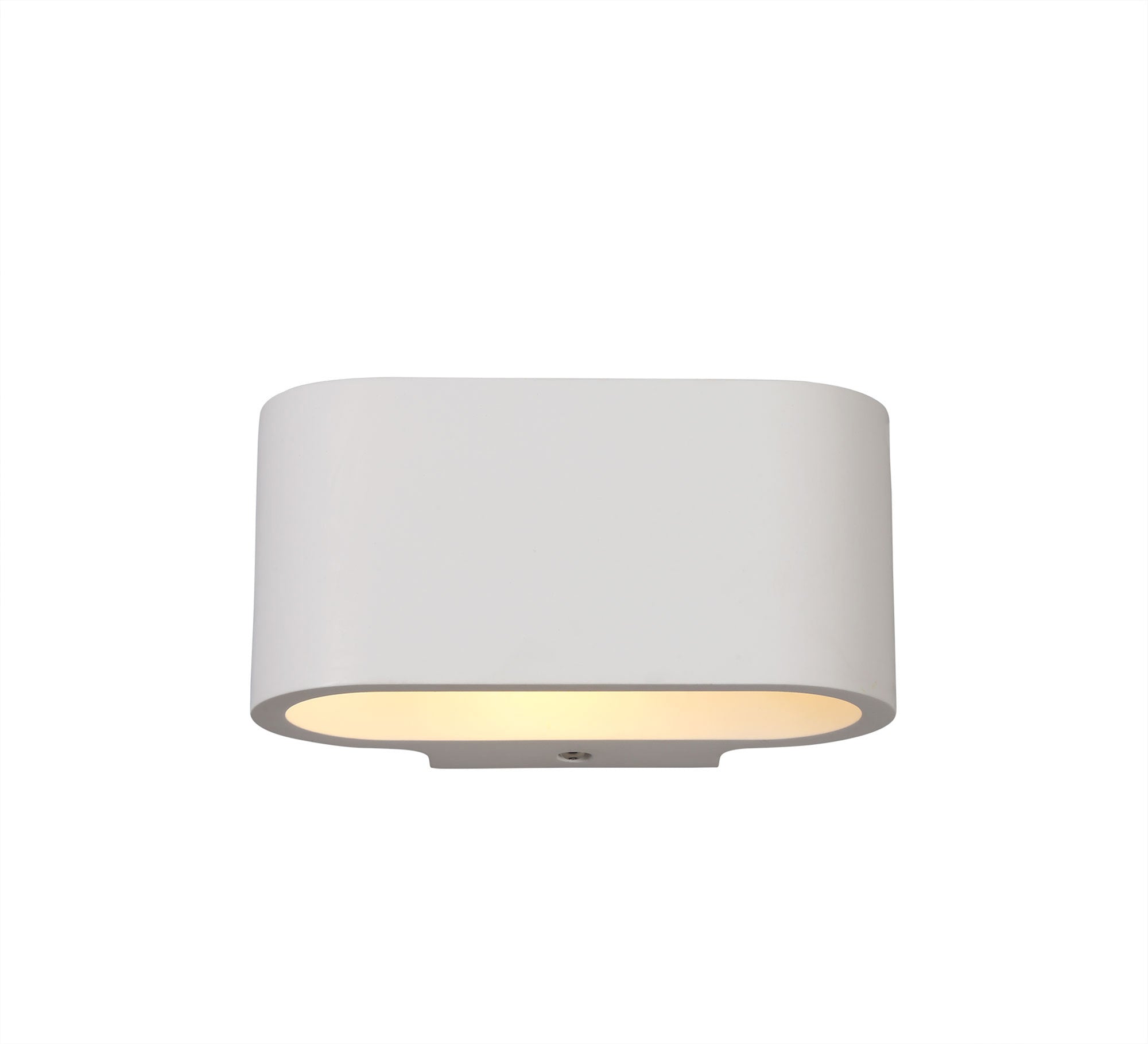 Alina Oval Wall Lamp - White Paintable Gypsum with G9 Bulb Socket | Modern Wall Sconce Lighting for Bedroom, Living Room & Hallway