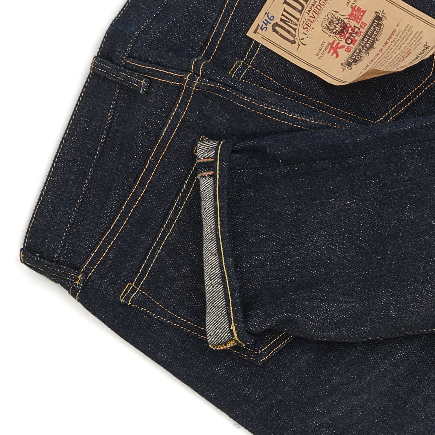 ONI 546 Natural Indigo 22oz Heavyweight Selvedge Denim Jeans for Men - Raw Japanese Denim, Premium Quality, Durable Workwear & Casual Style