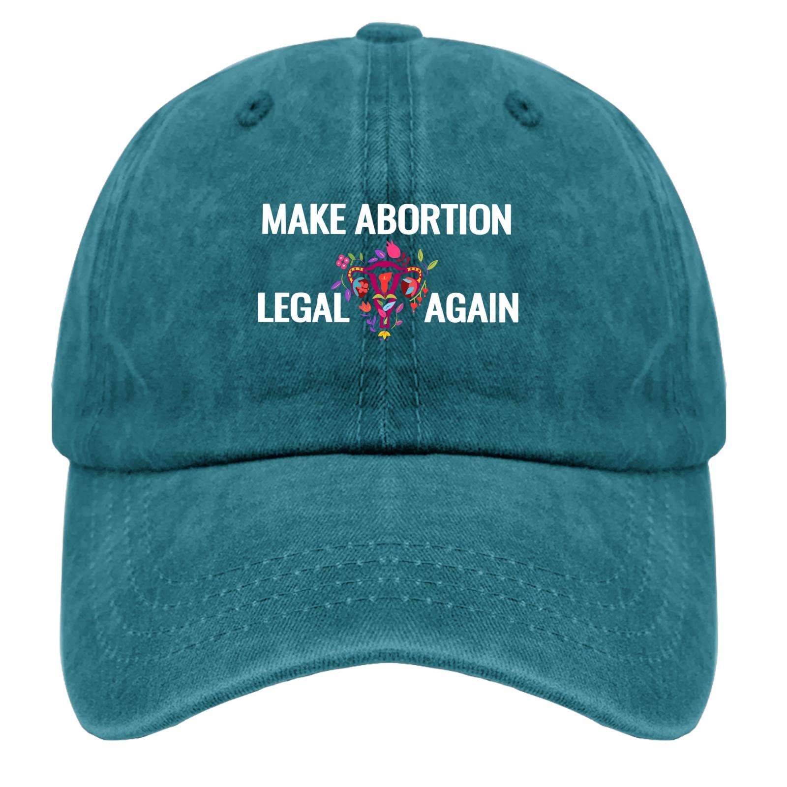 Vintage 90s Washed Denim Baseball Cap for Men - Adjustable Strapback Hat - Pro-Choice 'Make Abortion Legal Again' Statement Cap - Perfect for Casual Wear, Street Style & Political Activism