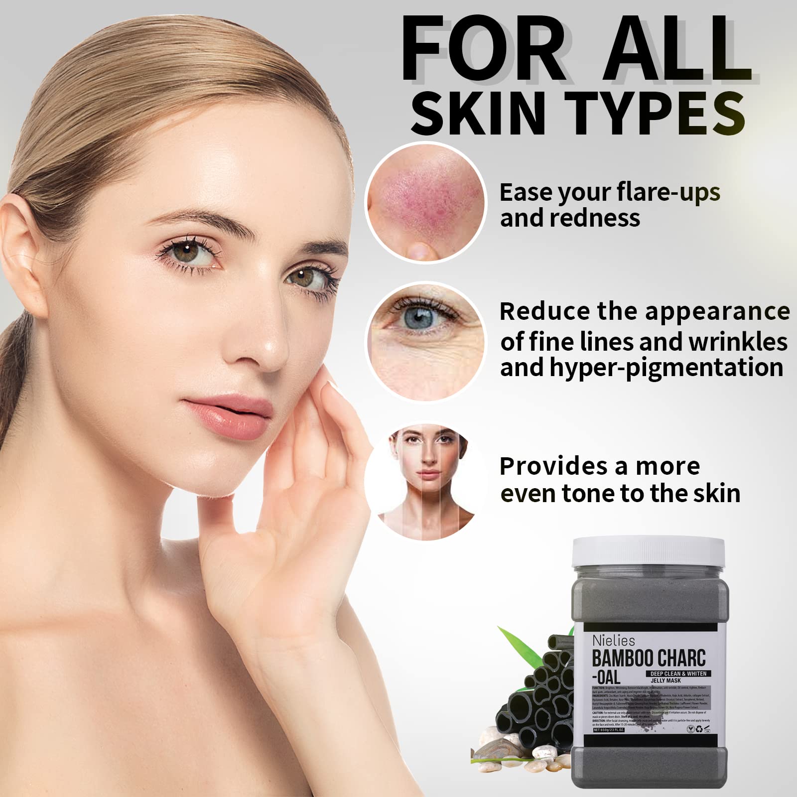 Charcoal Hydrating Jelly Face Mask - Hydrojelly for Spa & Facials