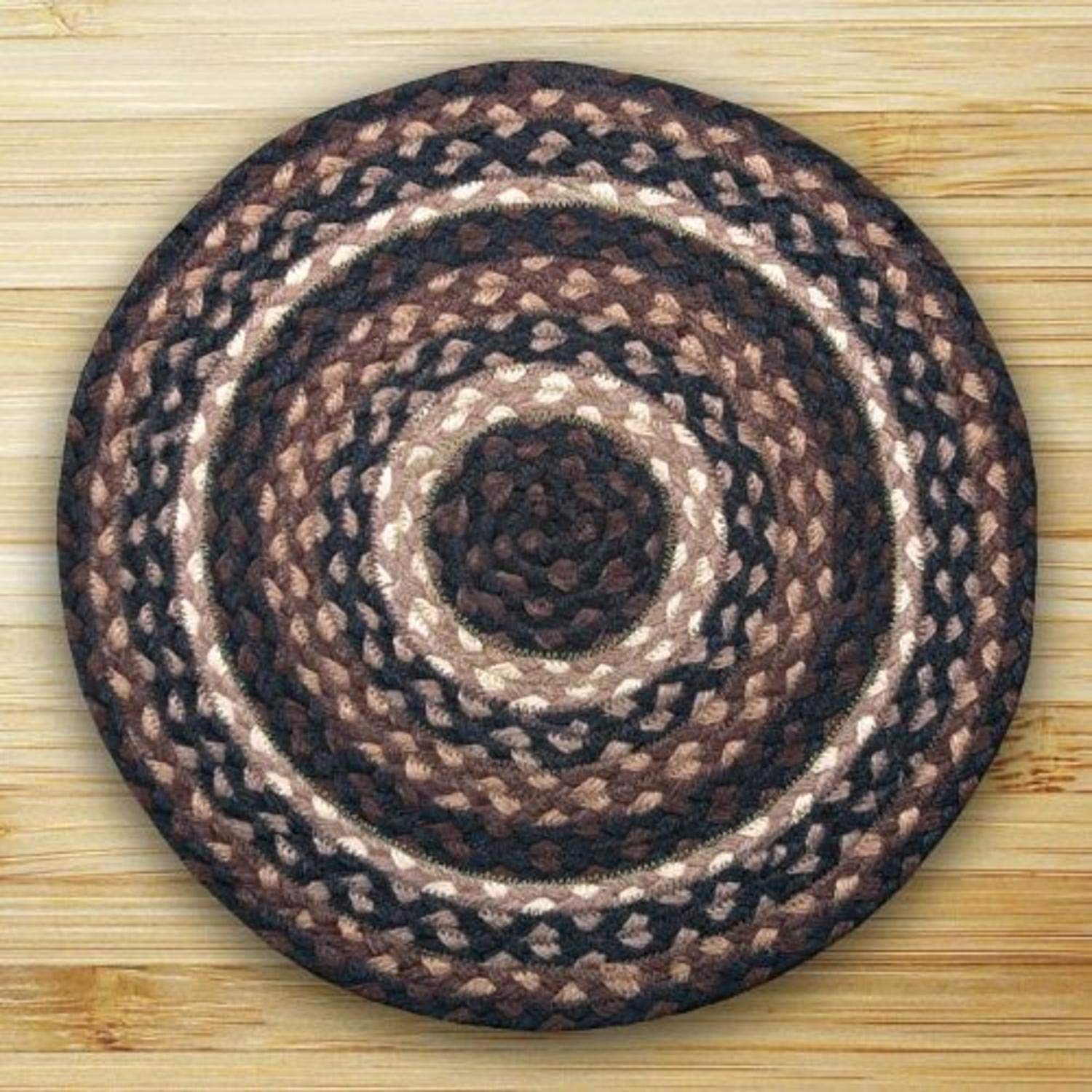 Earth Rugs 4' Round Area Rug in Mocha/Frappuccino - Soft Boho Chic Floor Mat for Living Room, Bedroom & Nursery Decor