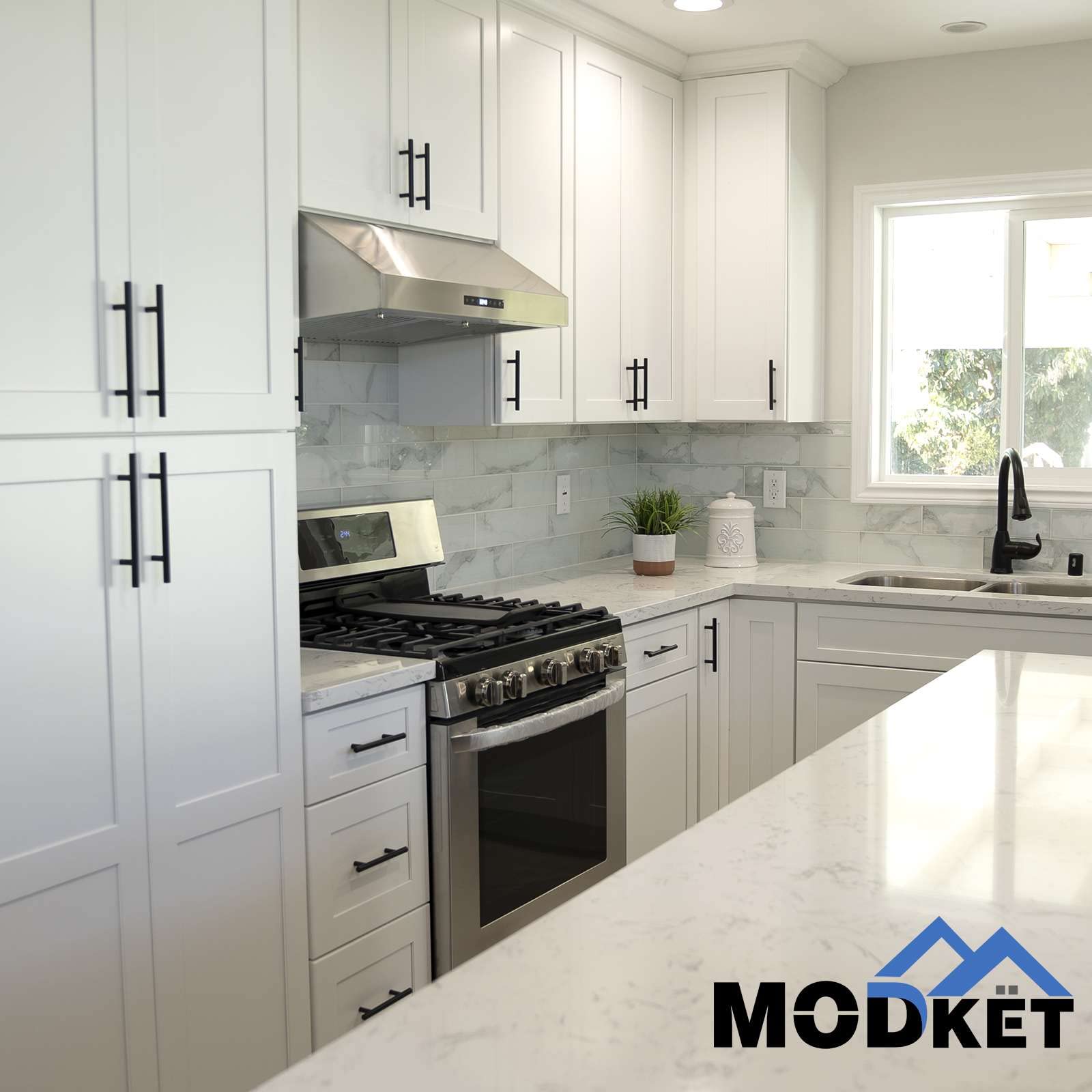 Stainless Steel Cabinet Handles 15 Pack - Matte Black for Kitchen & Bathroom
