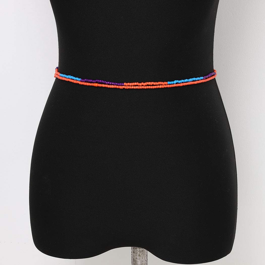 Boho Waist Chain Body Jewelry - African Beaded Belly Chains for Women & Girls | Colorful Bikini Accessories for Beach, Festival & Summer Outfits