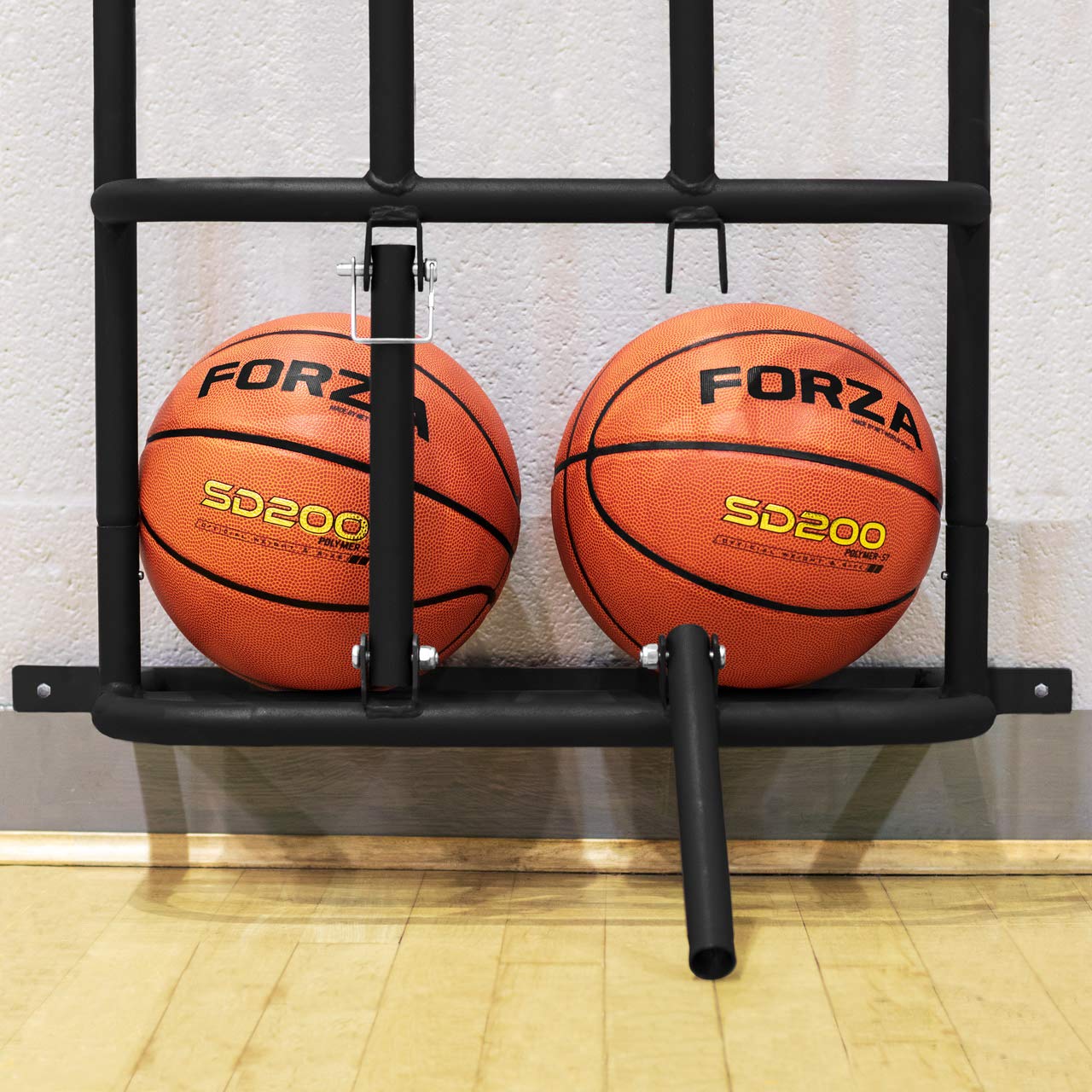 FORZA Wall Mounted Sports Ball Holder - 12 Ball Capacity Vertical Storage for Basketball, Soccer, Volleyball & More - Perfect for Garage, Playroom & Sports Equipment Organization