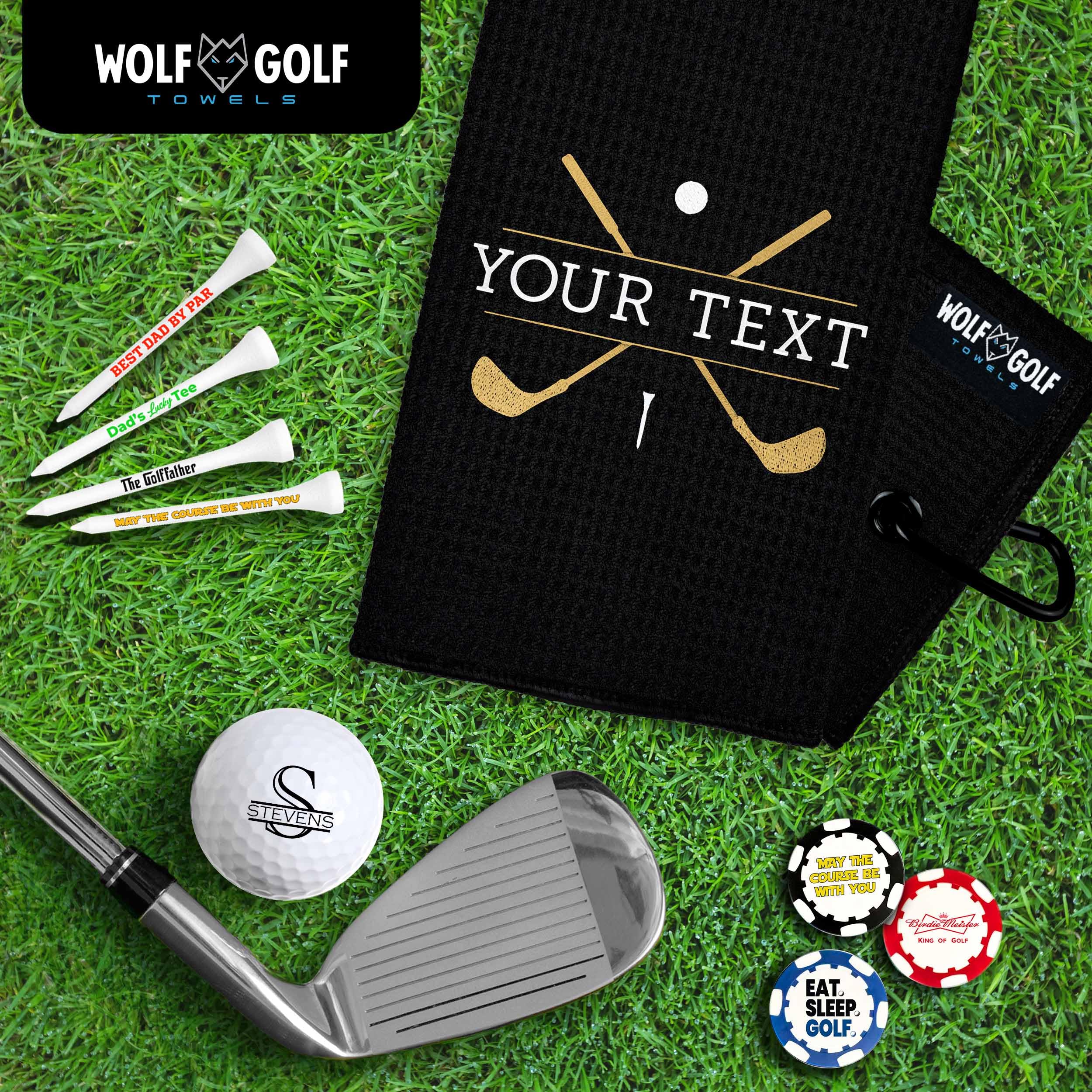 Custom Personalized Golf Towel for Golf Bags - Monogrammed Golf Gift for Men & Women | Perfect for Golf Courses, Driving Ranges & Sports Events