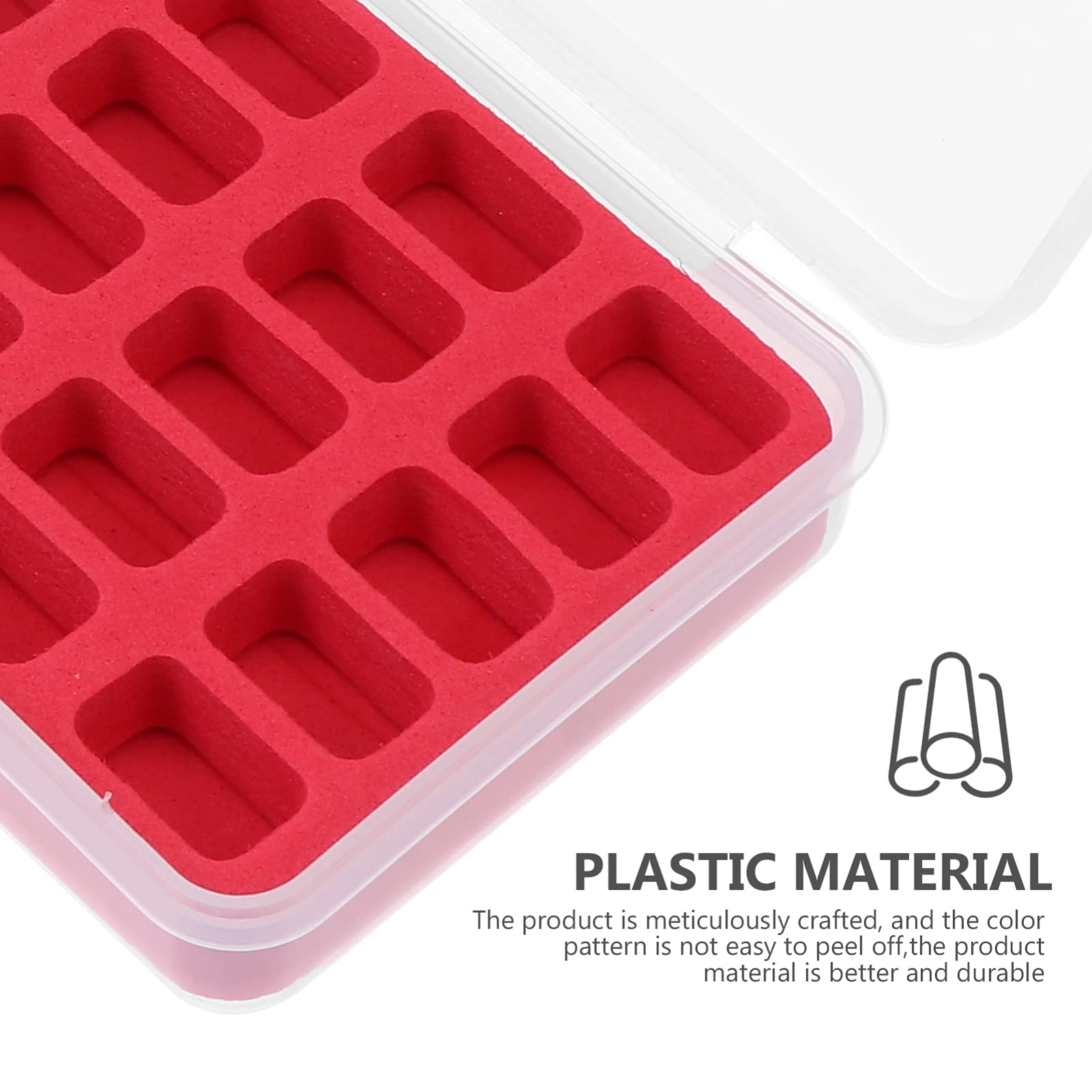 30-Slot Plastic Bobbin Storage Case - Empty Spool Thread Holder & Organizer for Sewing Machine Accessories | Perfect for Sewing Rooms, Craft Stations & Quilting Workshops (Red)