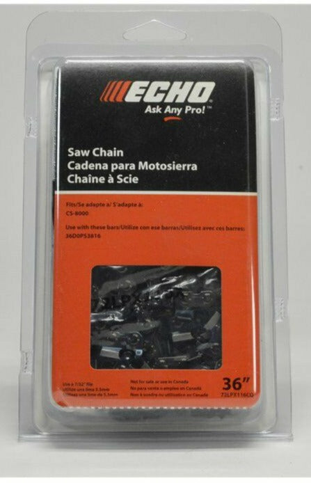 72LPX116CQ Echo 36-Inch Chainsaw Chain Replacement for CS8000 & CS800P - Durable Saw Chain for Professional Logging, Tree Cutting, and Firewood Processing