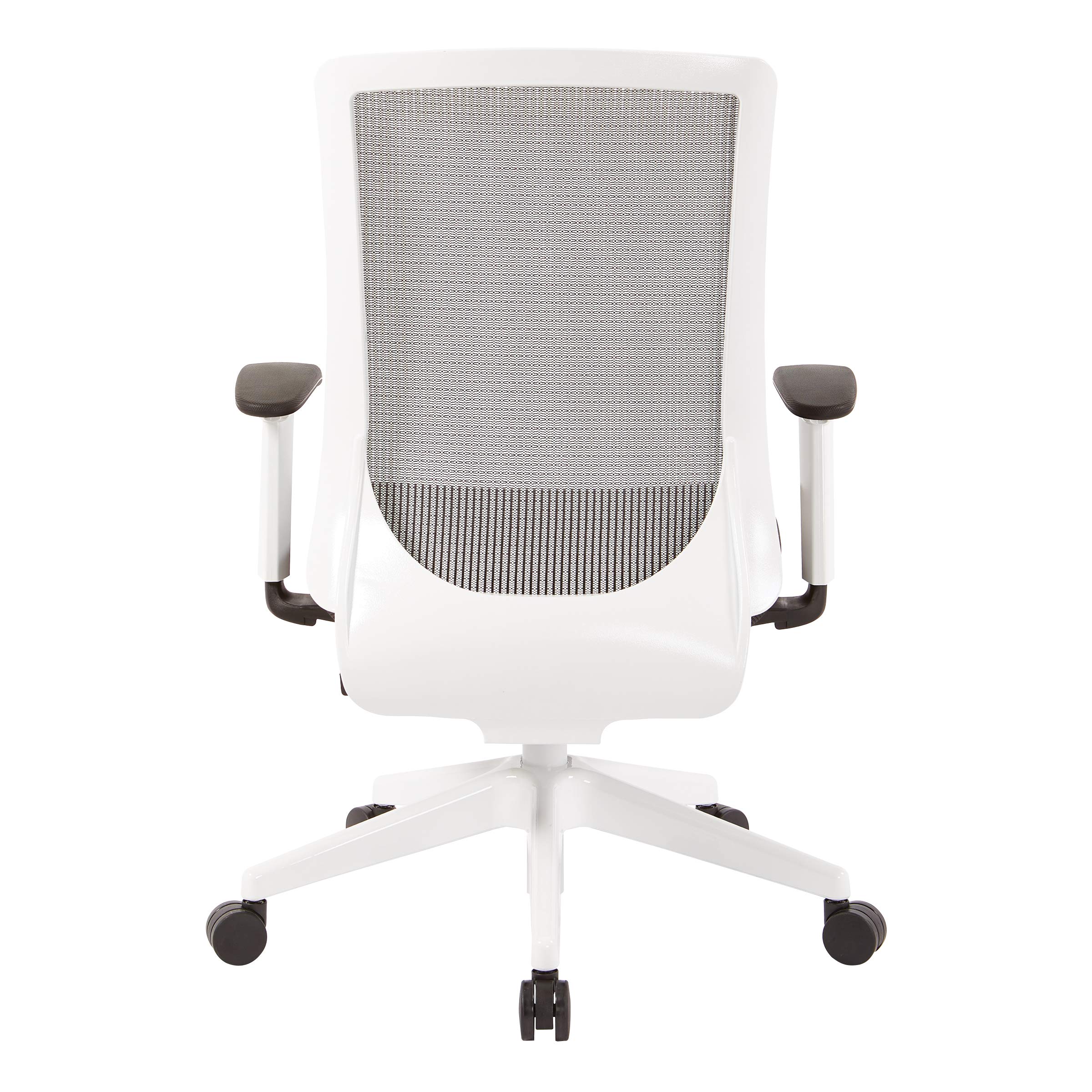 Space Seating 521 Series Ergonomic High Back Mesh Office Chair - Adjustable Height Arms, Seat Slider & Tilt Function - White & Black - Perfect for Home Office, Gaming & Workspace Comfort