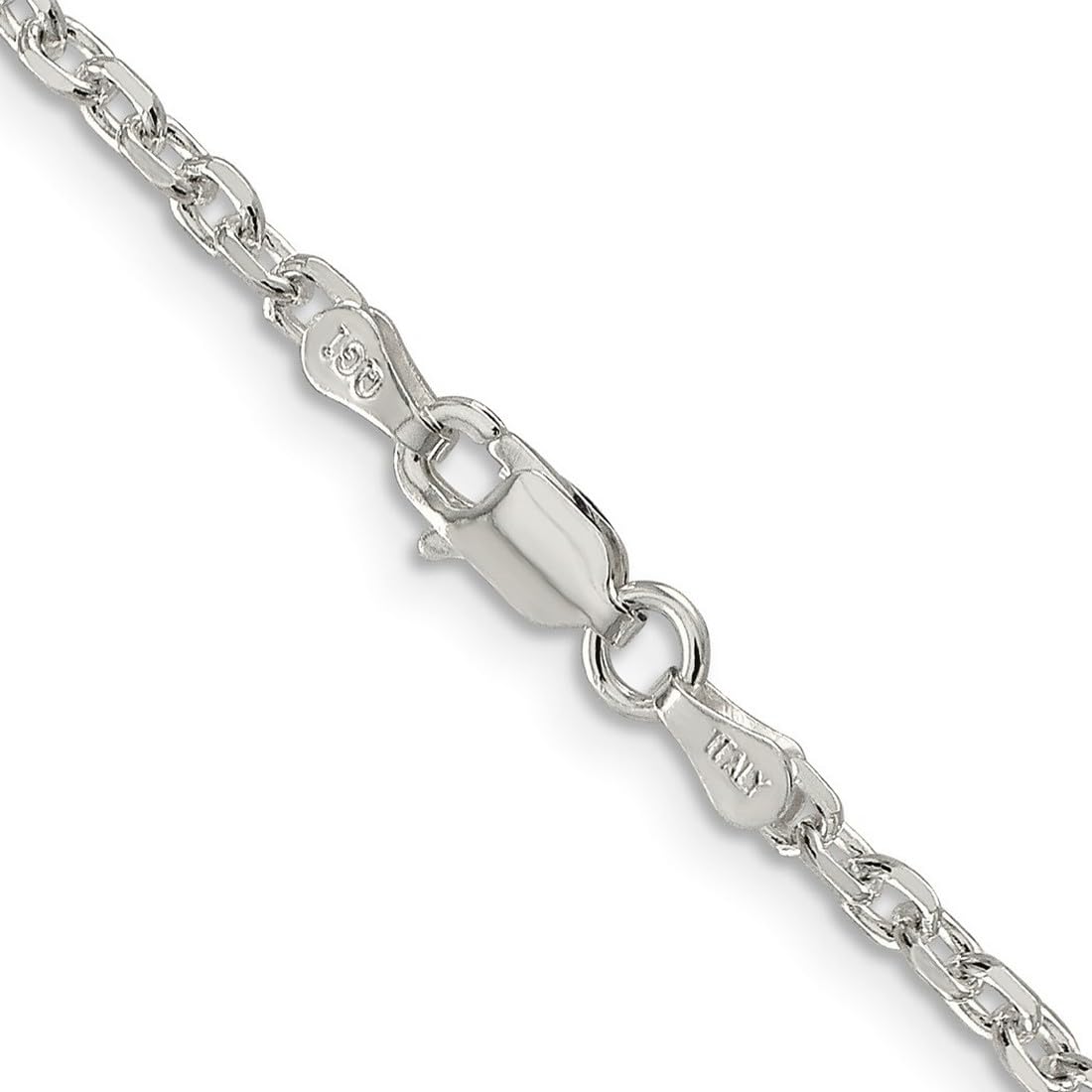 925 Sterling Silver Polished Beveled Edge 2.75mm Cable Chain Necklace with Lobster Claw Clasp - Unisex Jewelry for Women & Men - Perfect for Gifts, Weddings, and Everyday Wear