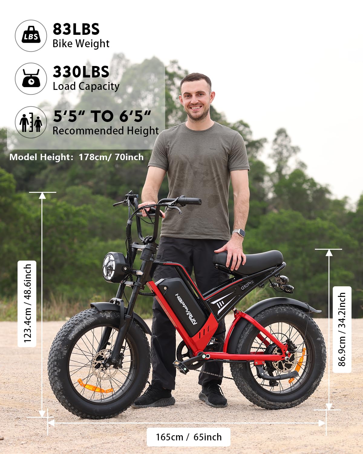 1500W / 2000W Moped Style Electric Bike for Adults - 48V 18Ah/25Ah Removable Battery | 60+ Mile Range | 32MPH Top Speed | All-Terrain Fat Tire eBike for Mountain, Snow, Sand & Road Riding - Perfect for Commuting, Off-Road Adventures & Urban Exploration