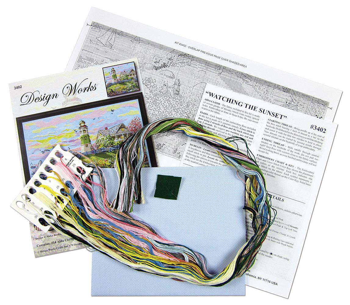 Design Works Crafts Counted Cross Stitch Kit - Complete Embroidery Set with Patterns & Threads | Perfect for DIY Home Decor, Gifts & Relaxation