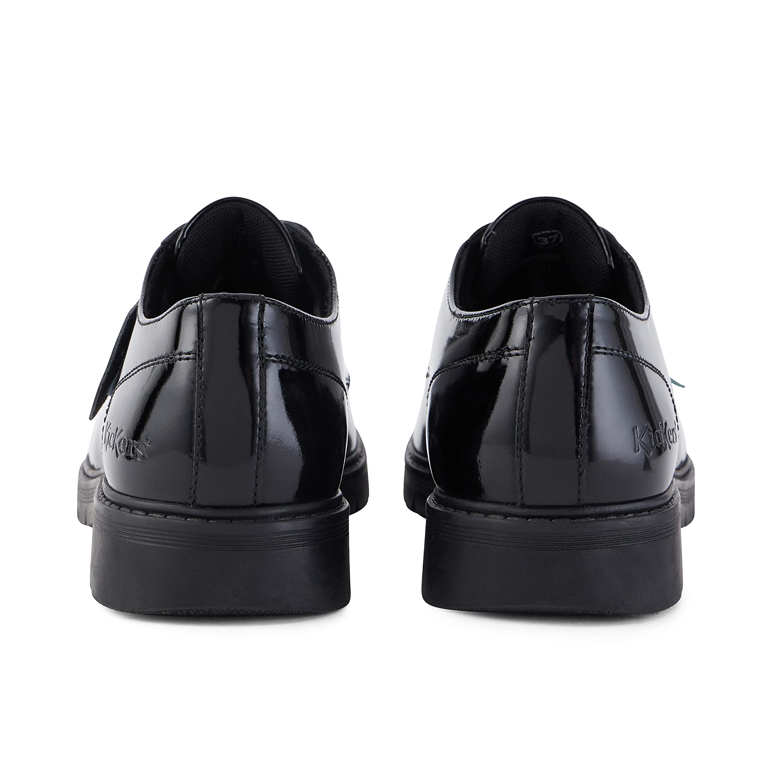 Kickers Women's Finley Lo Black Leather School Uniform Shoes - Comfortable & Stylish for School, Work & Casual Wear