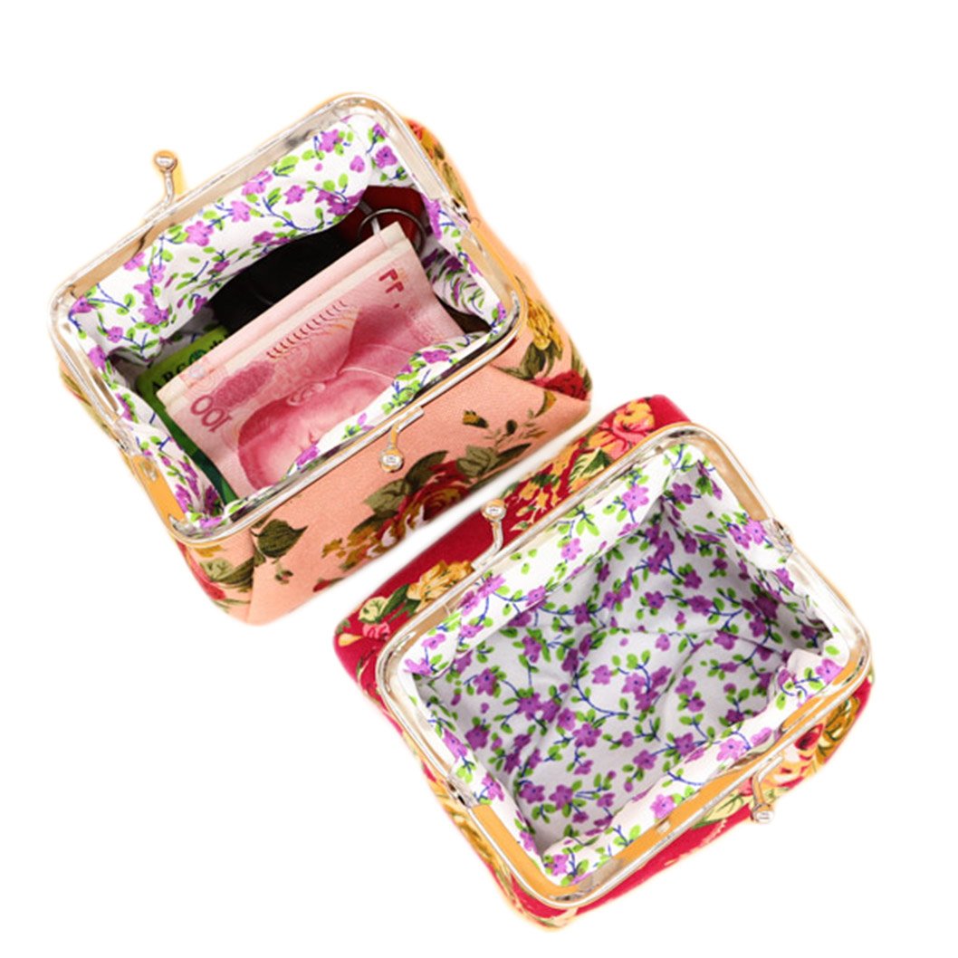 iSuperb Canvas Coin Purse Wallet - Large Capacity Clasp Closure Credit Card Holder & Key Organizer for Women | Travel Essentials, Daily Use, Gift Idea