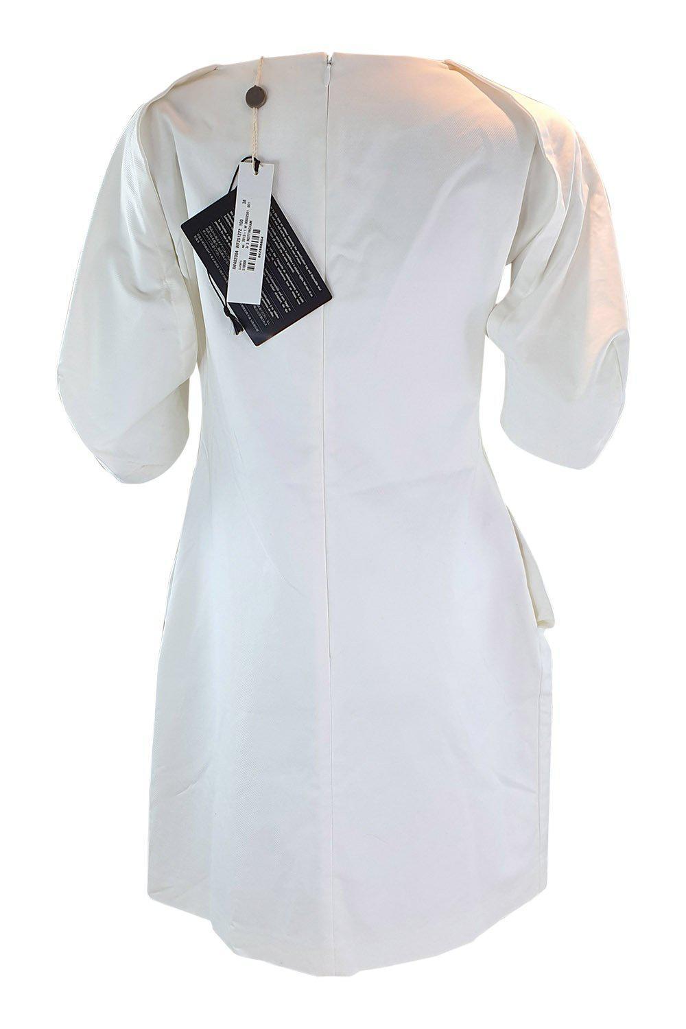 JIL SANDER Spring Summer 2013 White Cotton Blend Sculptured Kimono Dress Size DE 38 | Boho Chic Fashion, Beach Cover Up, Summer Wedding Guest Outfit