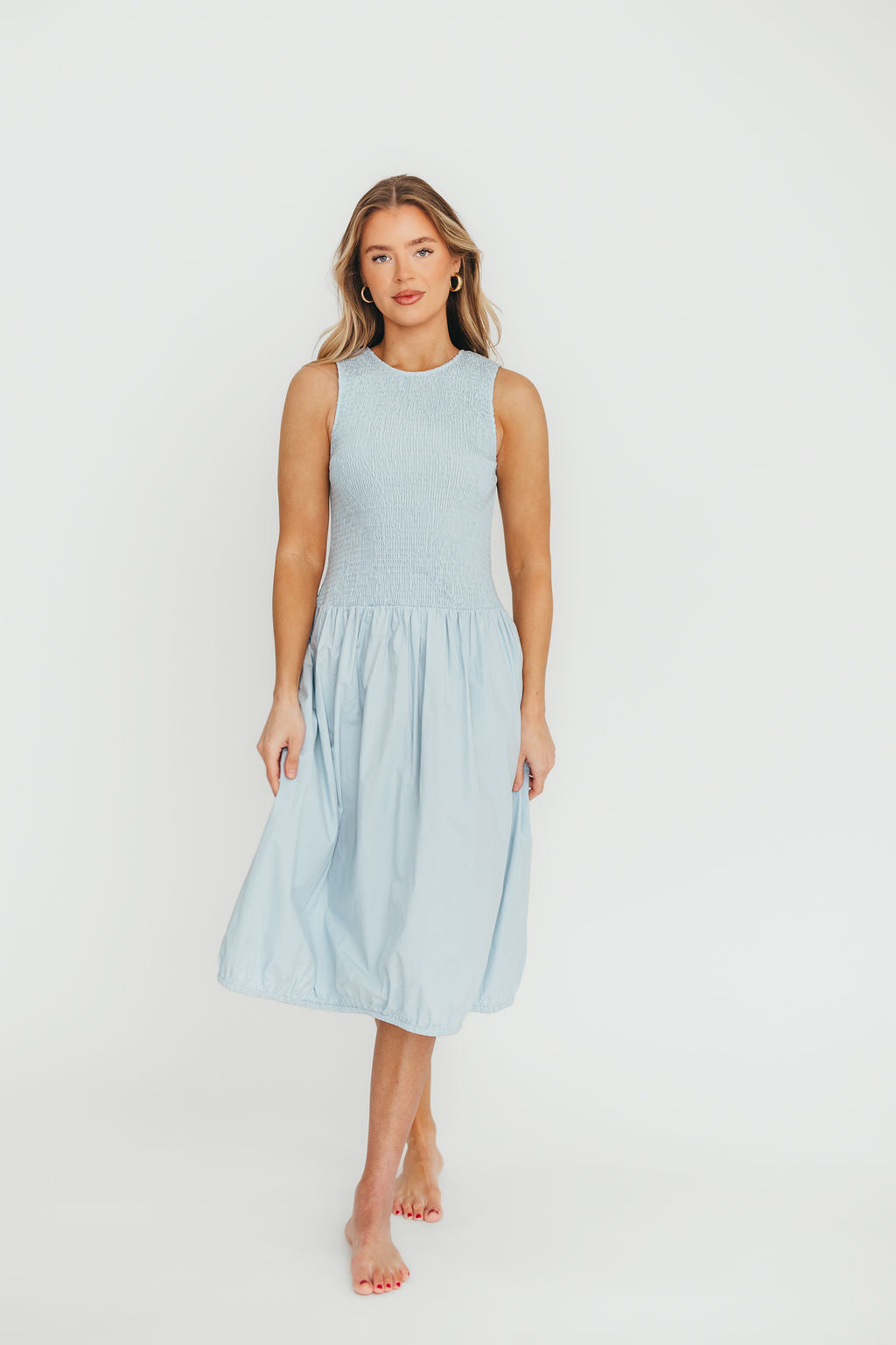 Isla 100% Cotton Casual Summer Dress for Women - Light Blue Flowy Maxi Dress with Pockets | Perfect for Beach, Vacation & Everyday Wear