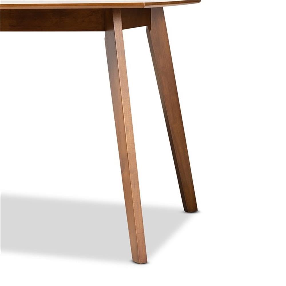 Baxton Studio Maila Mid-Century Modern Walnut Brown Wood Dining Table - Perfect for Small Spaces, Dining Rooms & Kitchen Areas