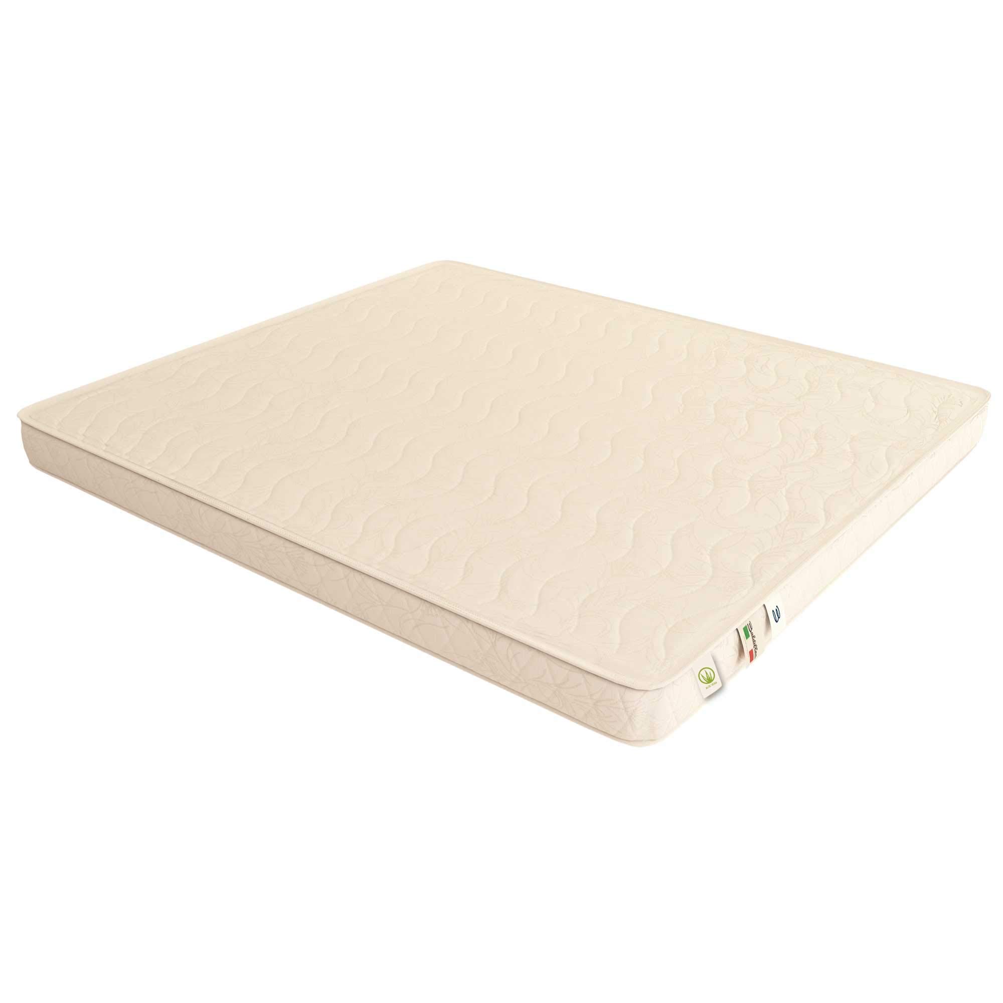 Baldiflex Emporio - 80x190cm Single Aloe Vera Memory Foam Mattress with 2cm Viscoelastic Layer - Natural Cooling & Pressure Relief - Perfect for Guest Beds, Dorms & Small Apartments