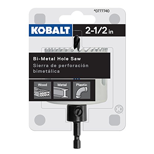 Kobalt 2-1/2 Inch Bi-Metal Arbored Hole Saw - High Speed Steel Cutting Tool for Wood, Metal & Plastic - Perfect for DIY Projects & Professional Construction Work