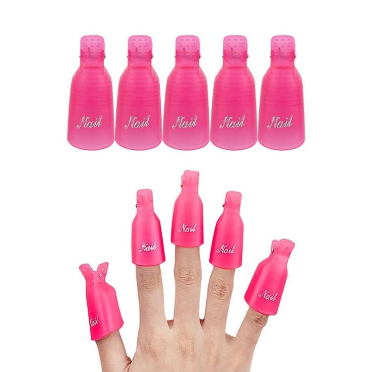 Acrylic Gel Polish Clips - 5 PCS Nail Art Soak Off Clips for UV Manicure & Acrylic Nails | Plastic Gel Polish Remover Tools with Multi-Color Options | Perfect for Salon & DIY Nail Care at Home