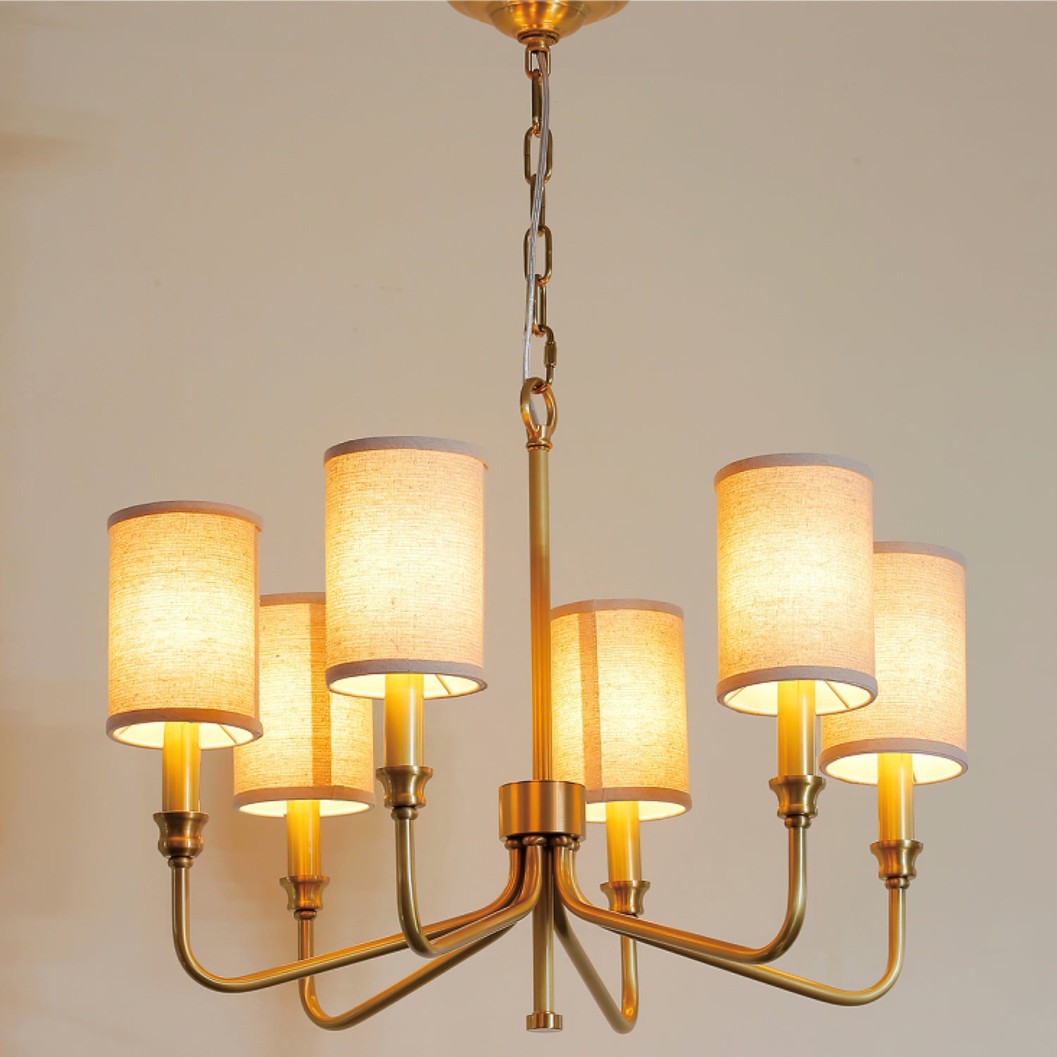 Modern Cylinder Fabric Chandelier - Elegant Ceiling Light Fixture for Living Room, Bedroom & Dining Room - Perfect for Home Decor & Interior Design