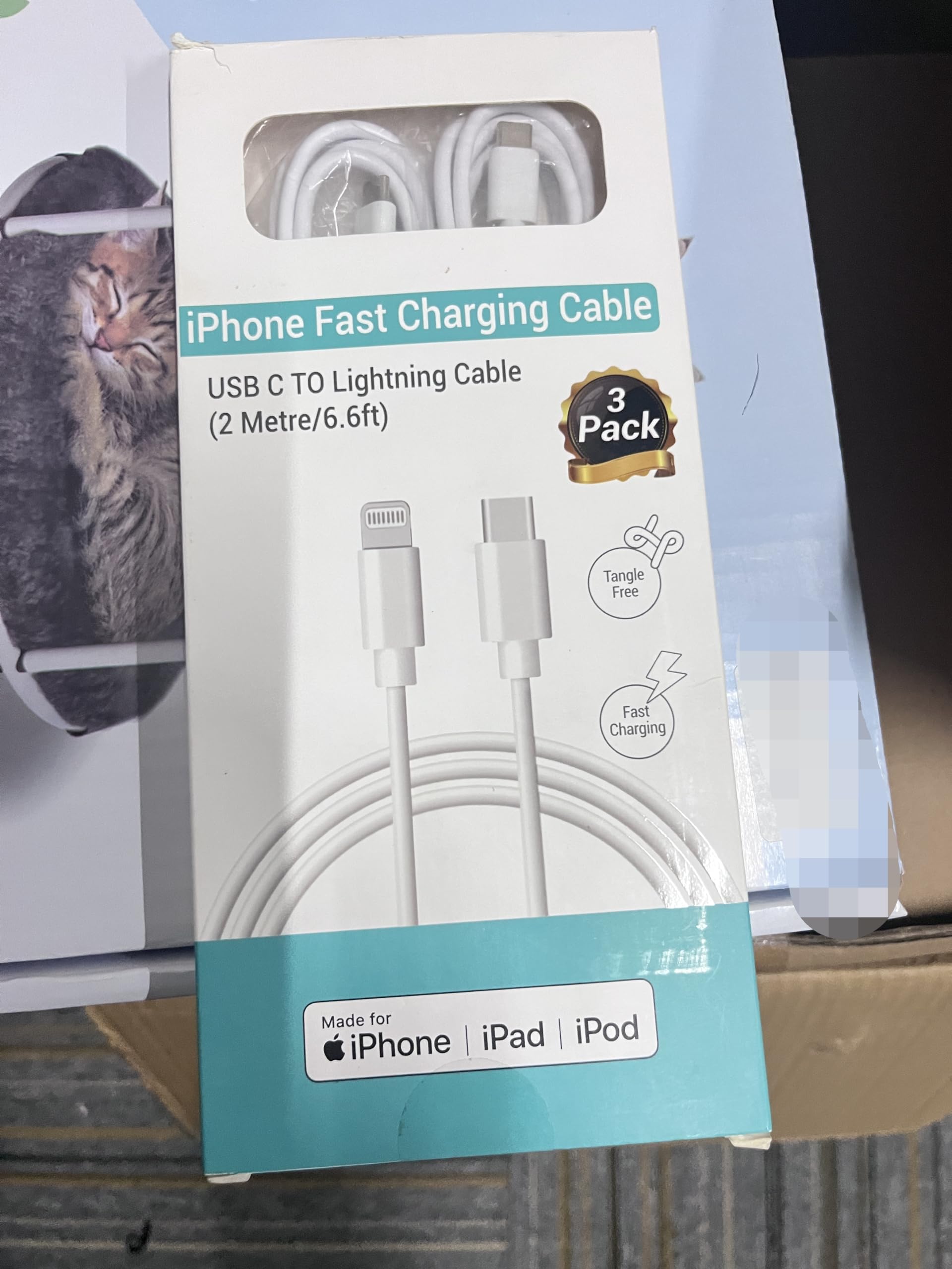 GlobaLink MFi Certified USB C to Lightning Cable 3-Pack (2m) - Fast Charging Cable for iPhone 14/13/12/11/X/8 & AirPods Pro - Durable Type C to Lightning Cable for Home, Office & Travel Charging