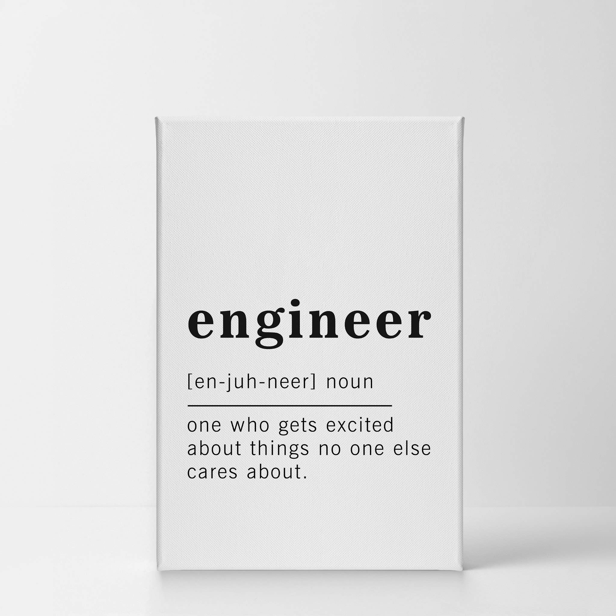 Funny Engineer Definition Canvas Print - Inspirational Quote Wall Art for Office, Living Room, Bedroom & Bathroom - Ready to Hang Home Decor (36x24 inches, Made in USA) - Perfect Gift for Engineers & Tech Enthusiasts