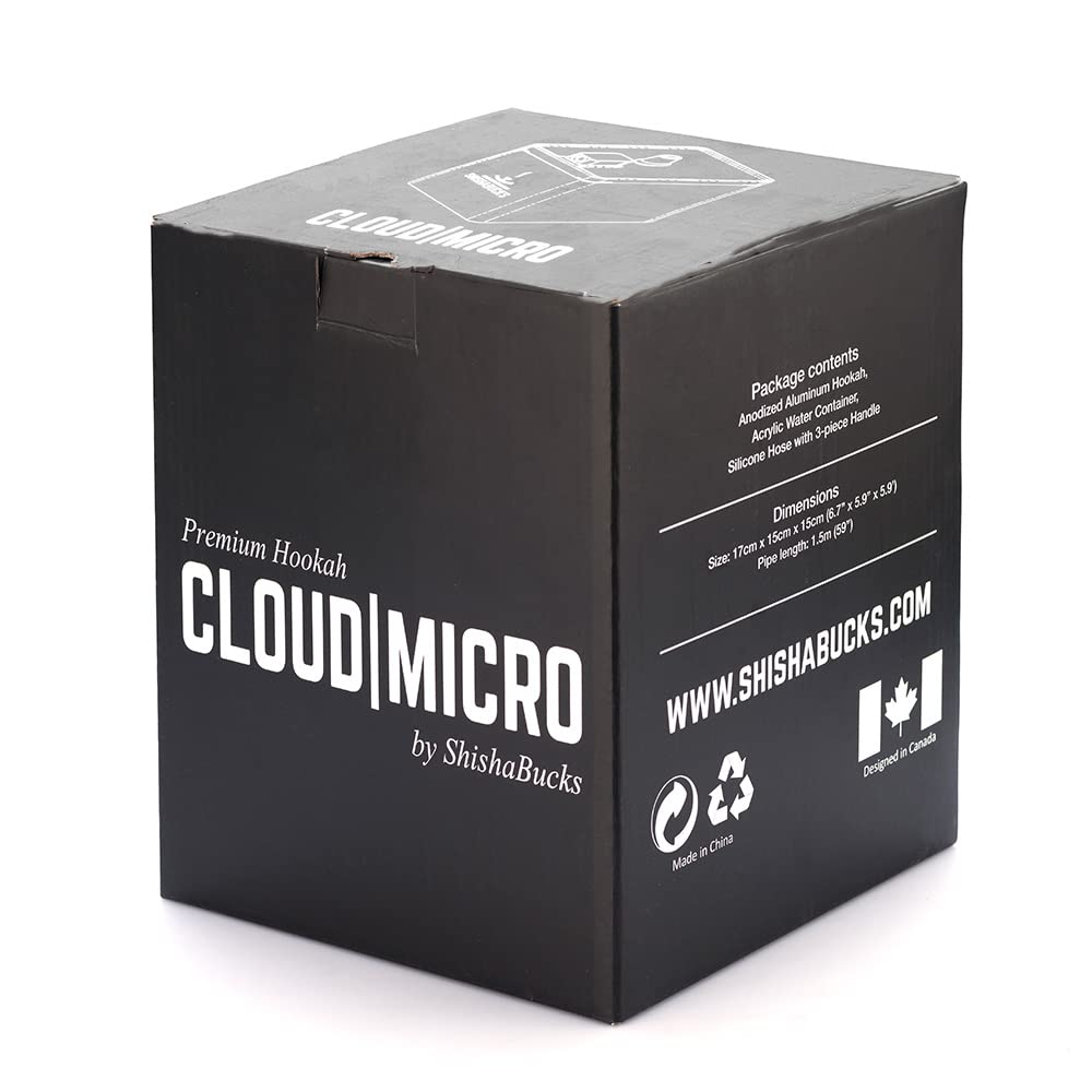Premium Cloud Micro Modern Hookah - Portable Grey Hookah for Smooth Smoking | Perfect for Home Use, Parties & Travel
