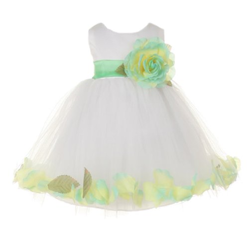 White With Mint Sash, Flower & Petals