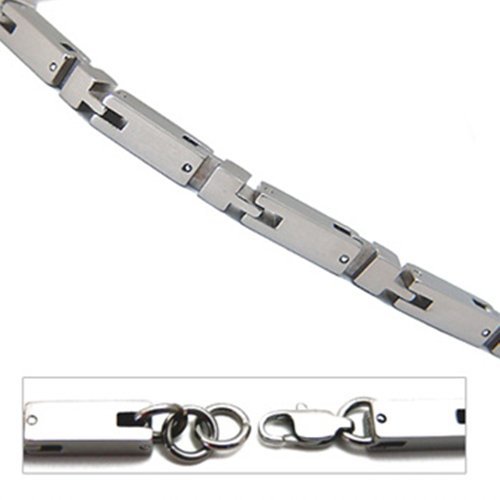 5mm Men's Titanium Square Link Chain Necklace 20