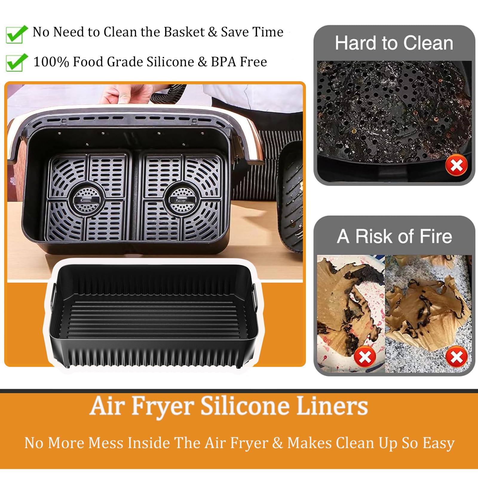 Ninja Foodi Flex 10.4L AF500EU & Max AF500EU Silicone Air Fryer Accessories Set - Non-Stick Baking Molds for Healthy Cooking - Perfect for Roasting, Baking, and Meal Prep in Air Fryers