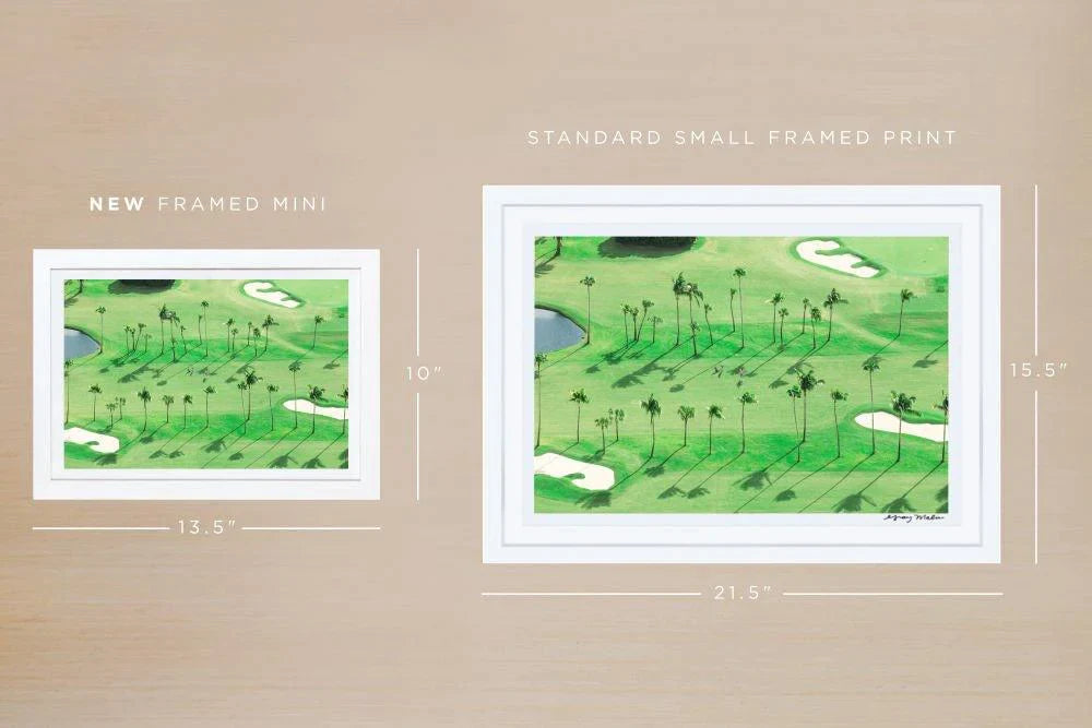 Gray Malin Palm Beach Mini Framed Golf Print - Coastal Wall Art Decor for Home, Office & Golf Lovers