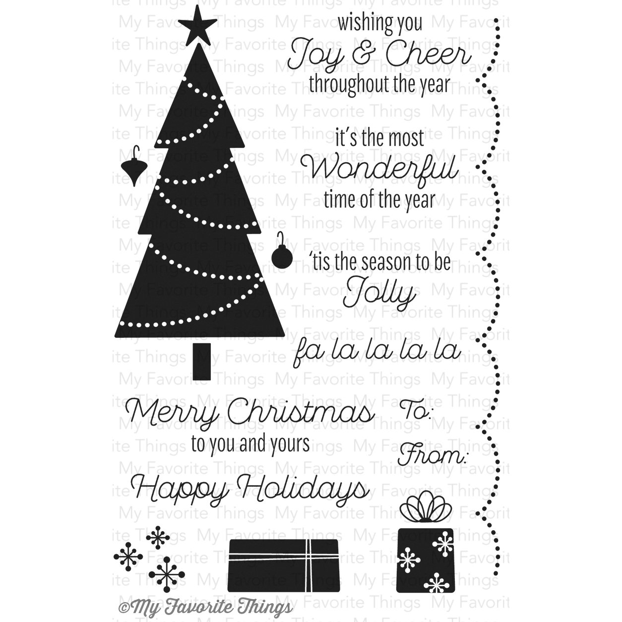 Lisa Johnson 4x6 Tree Stamp - DIY Christmas Card Decorating
