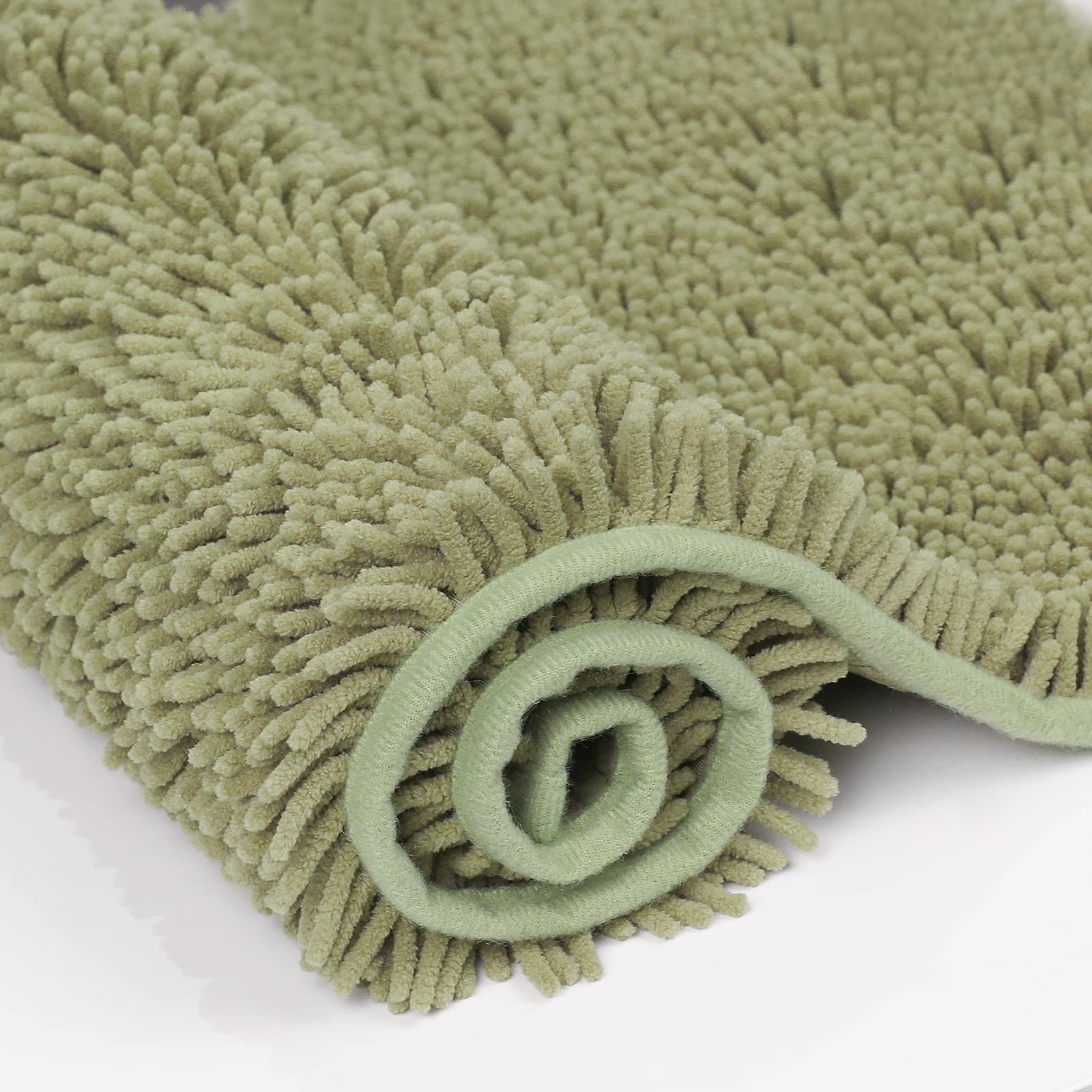 Premium Non-Slip Chenille Bath Mat - Super Absorbent Plush Bathroom Rug for Showers & Entryways (35